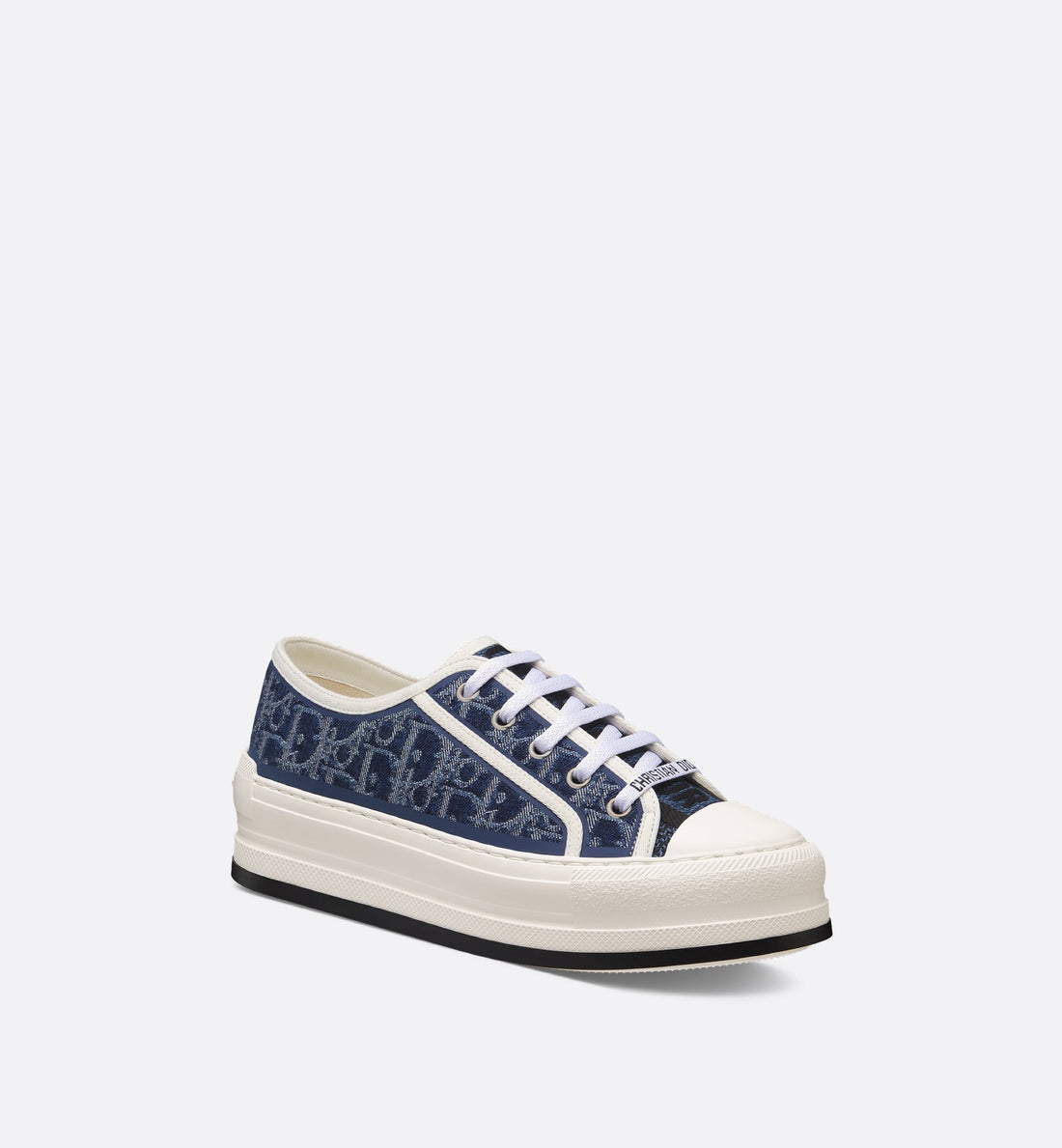 Walk N Dior Platform Sneaker Blue Stonewashed Effect Cotton Denim Embroidered With Dior Oblique Motif