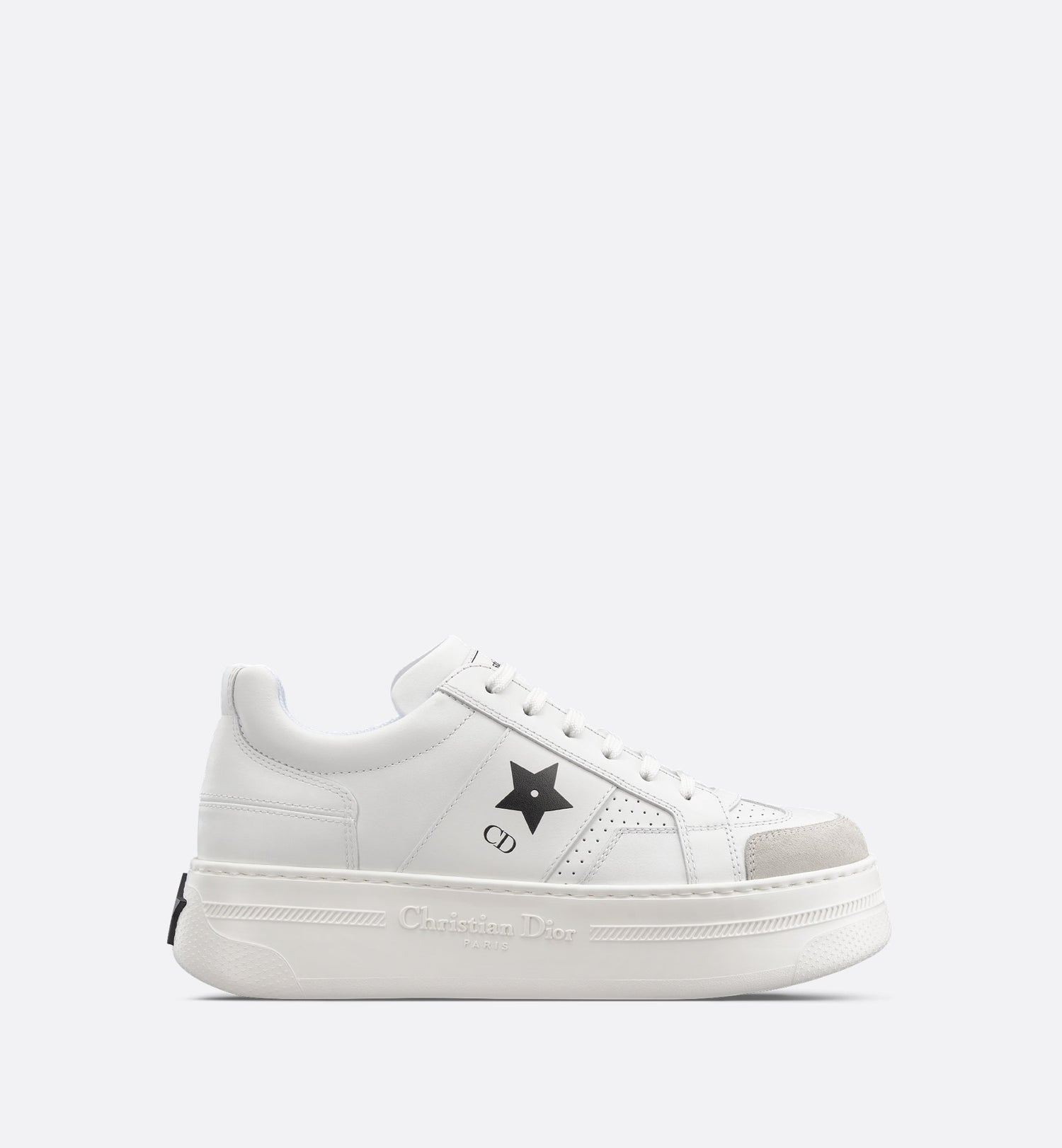 Dior Star Platform Sneaker White Calfskin And Suede Calfskin