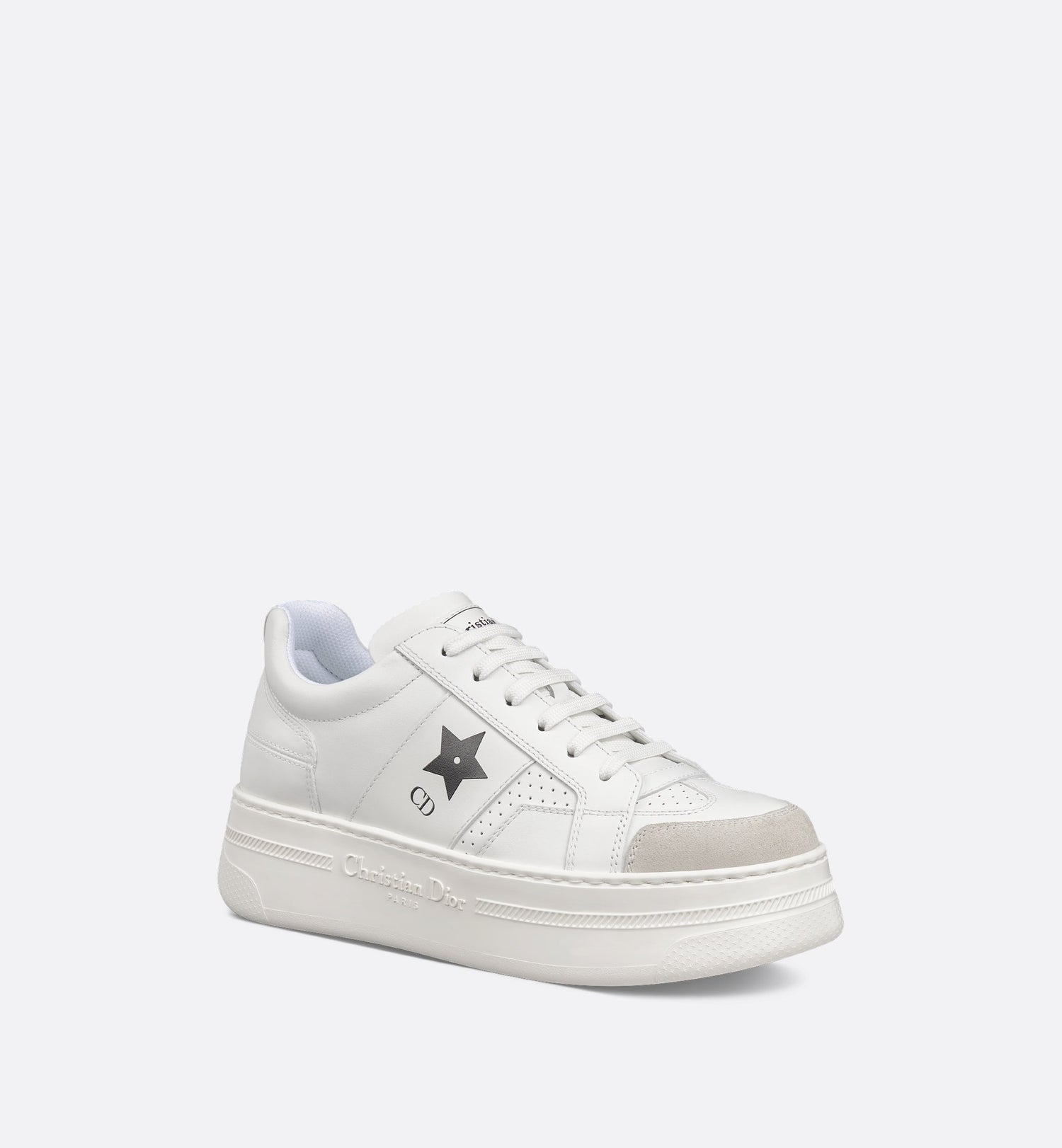 Dior Star Platform Sneaker White Calfskin And Suede Calfskin