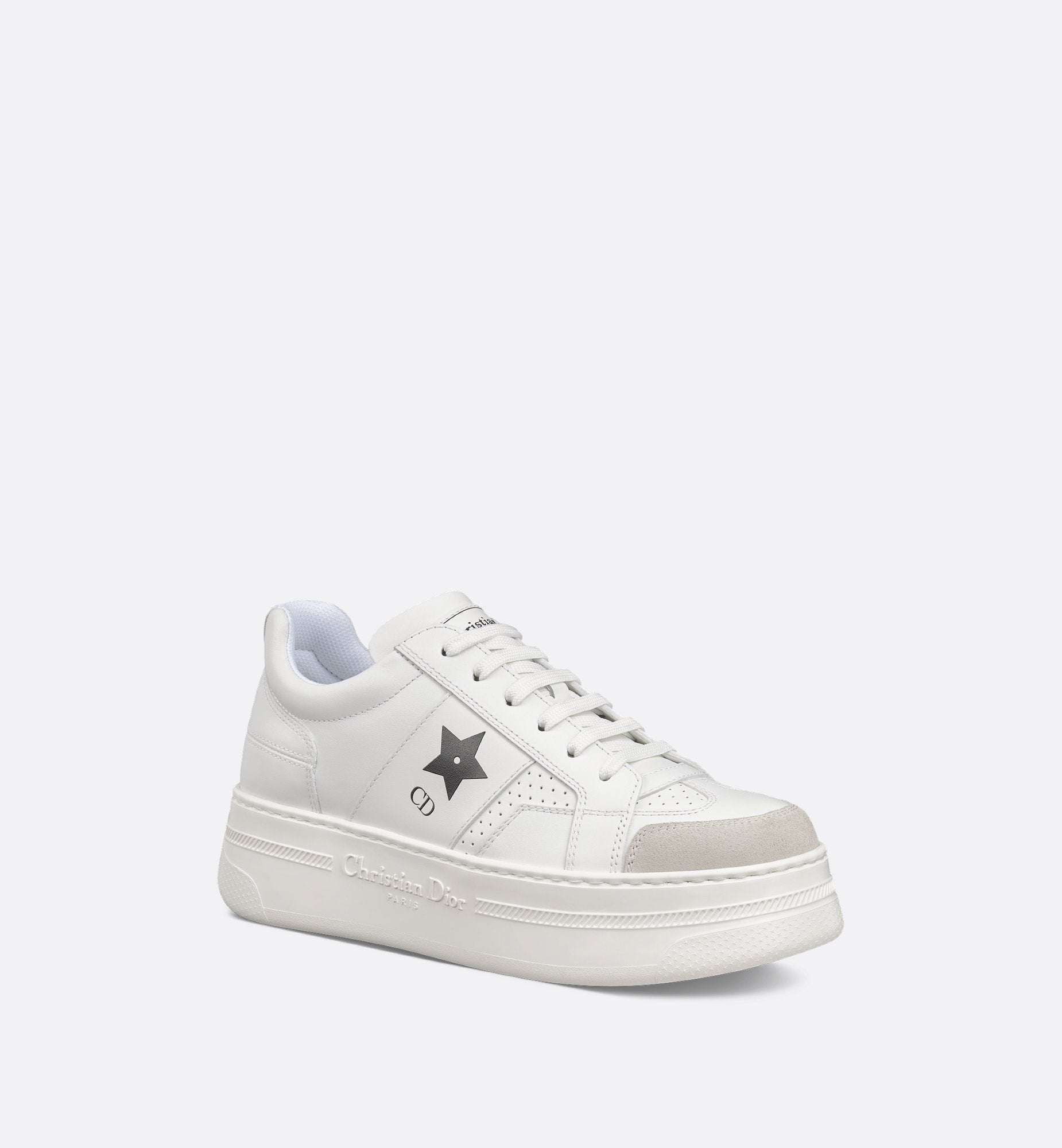 Star Platform Sneaker White Calfskin And Suede Calfskin