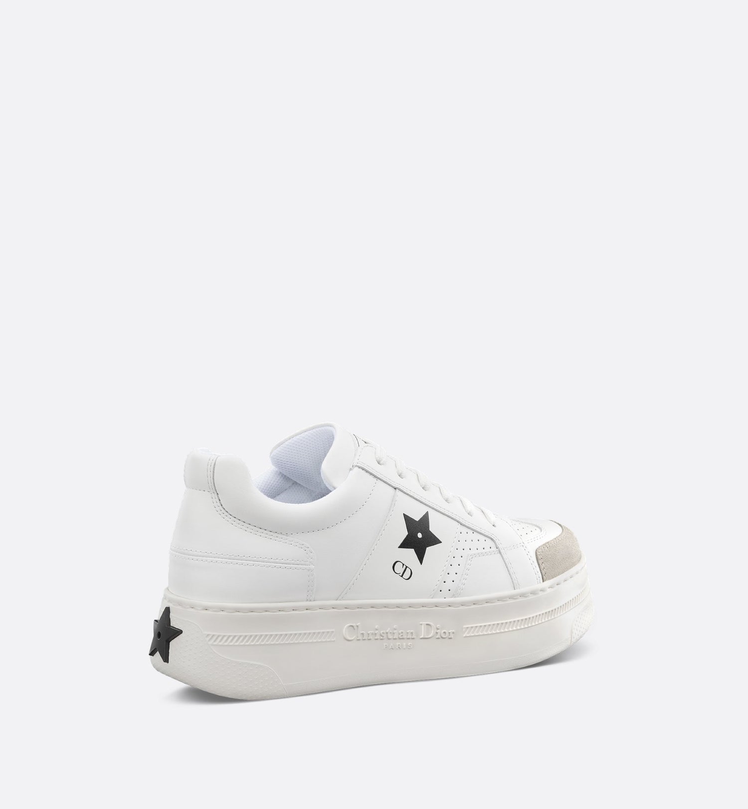 Dior Star Platform Sneaker White Calfskin And Suede Calfskin