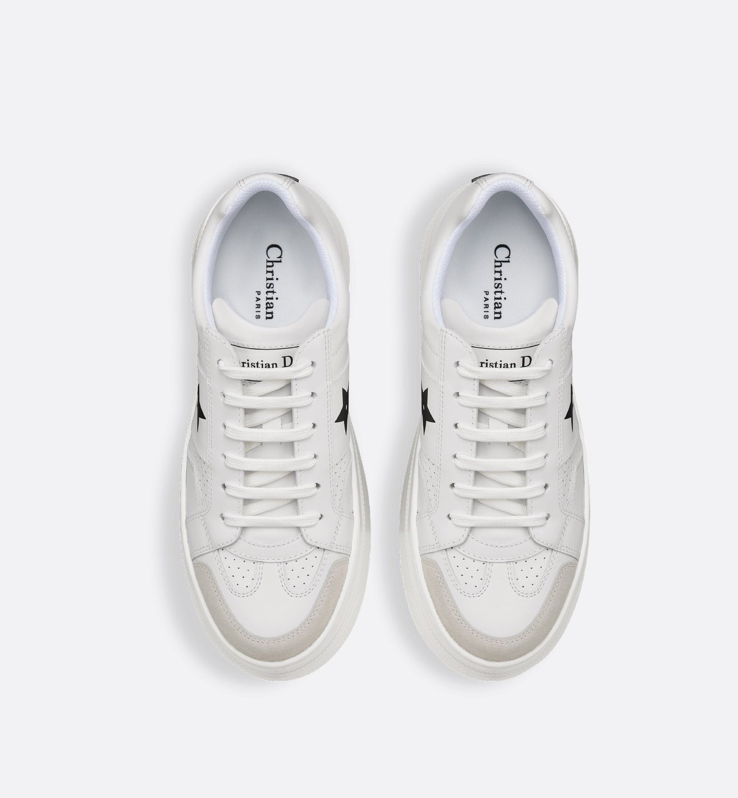 Dior Star Platform Sneaker White Calfskin And Suede Calfskin