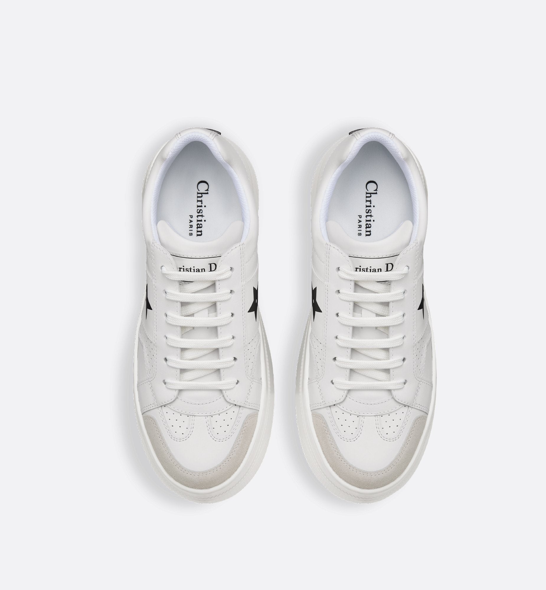 Star Platform Sneaker White Calfskin And Suede Calfskin