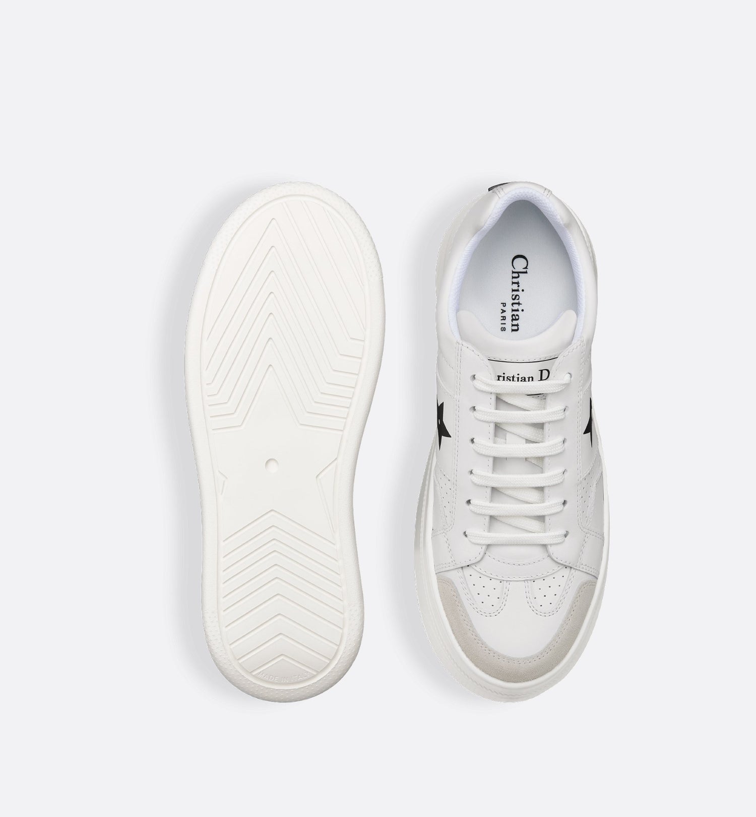 Dior Star Platform Sneaker White Calfskin And Suede Calfskin