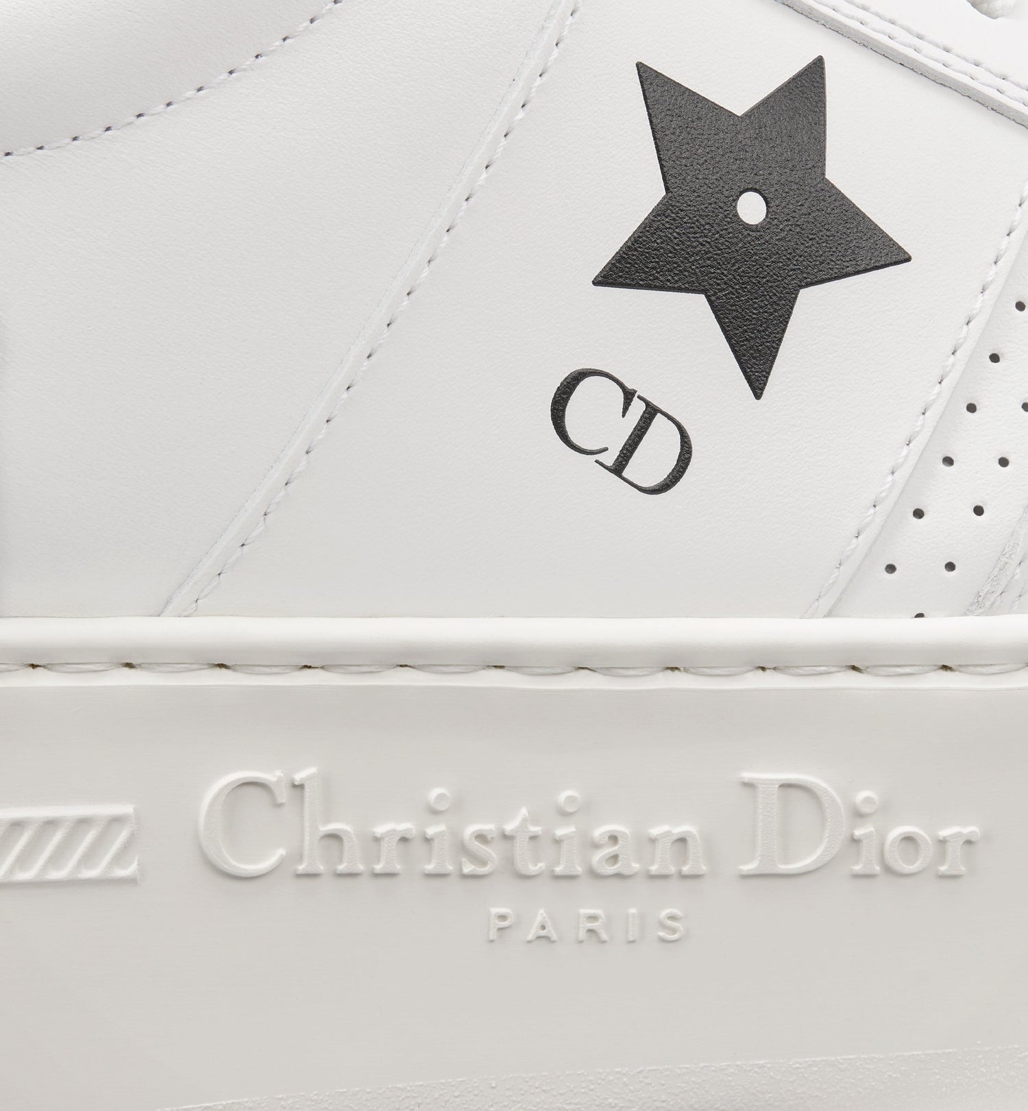 Star Platform Sneaker White Calfskin And Suede Calfskin