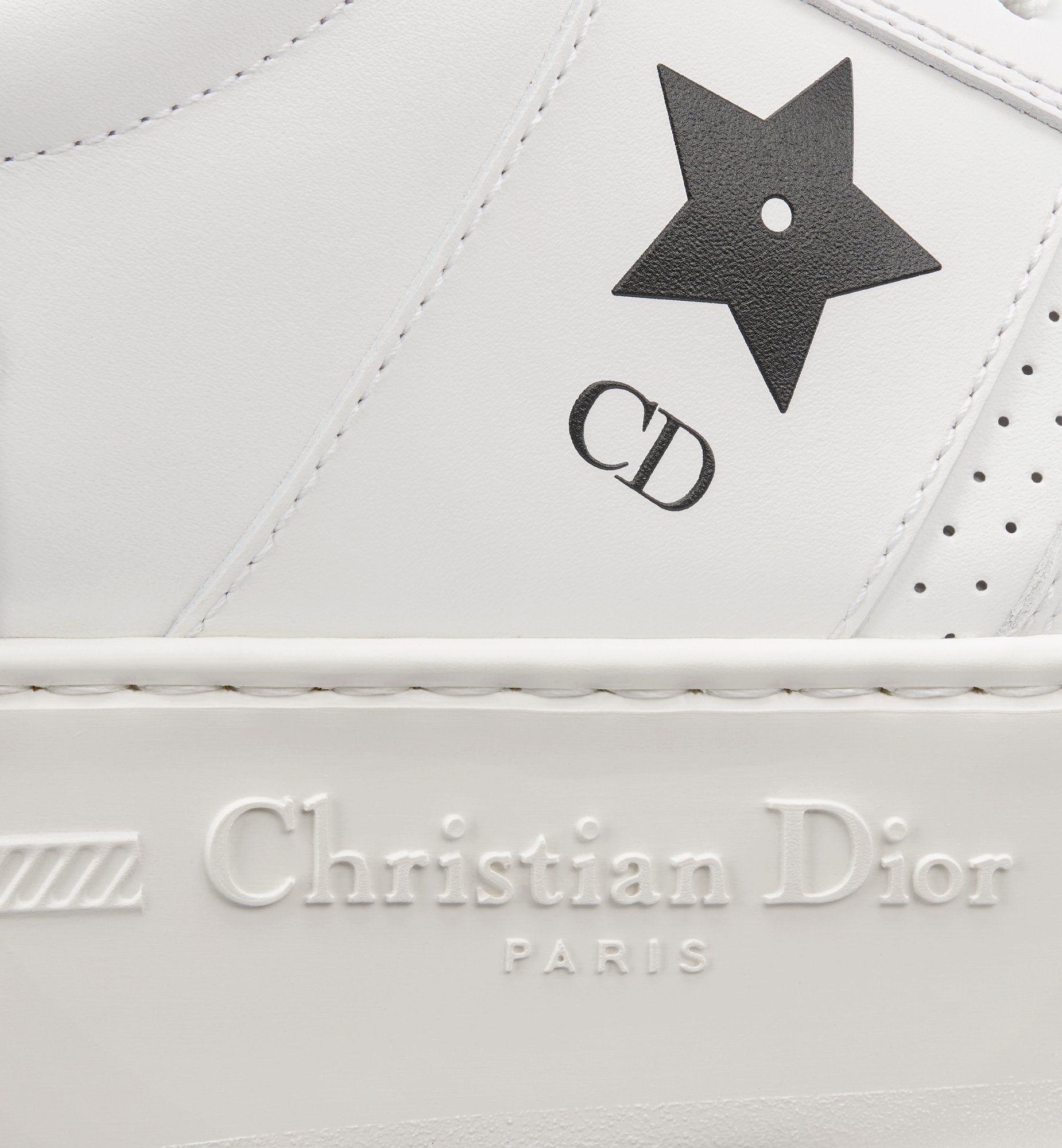 Dior Star Platform Sneaker White Calfskin And Suede Calfskin