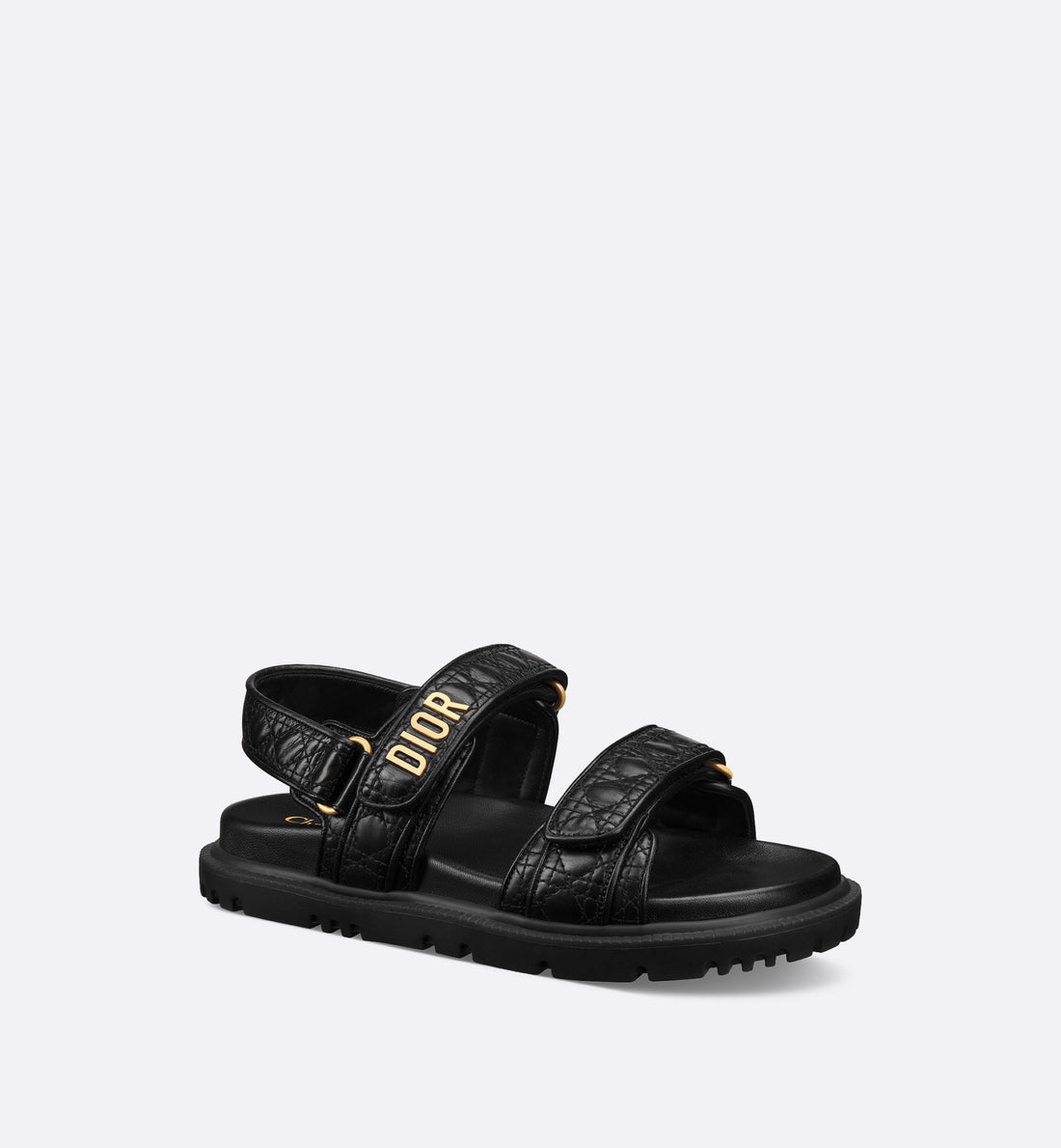 Dioract Sandal Black Quilted Cannage Calfskin