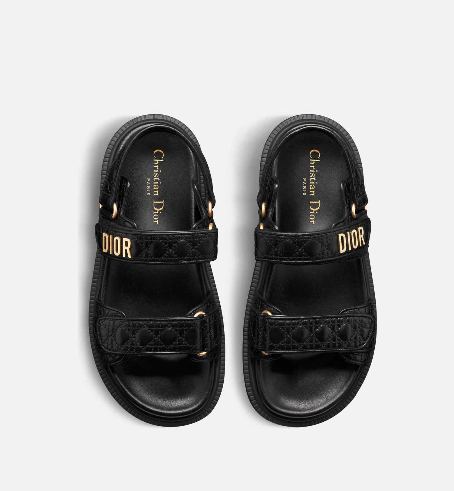 Dioract Sandal Black Quilted Cannage Calfskin