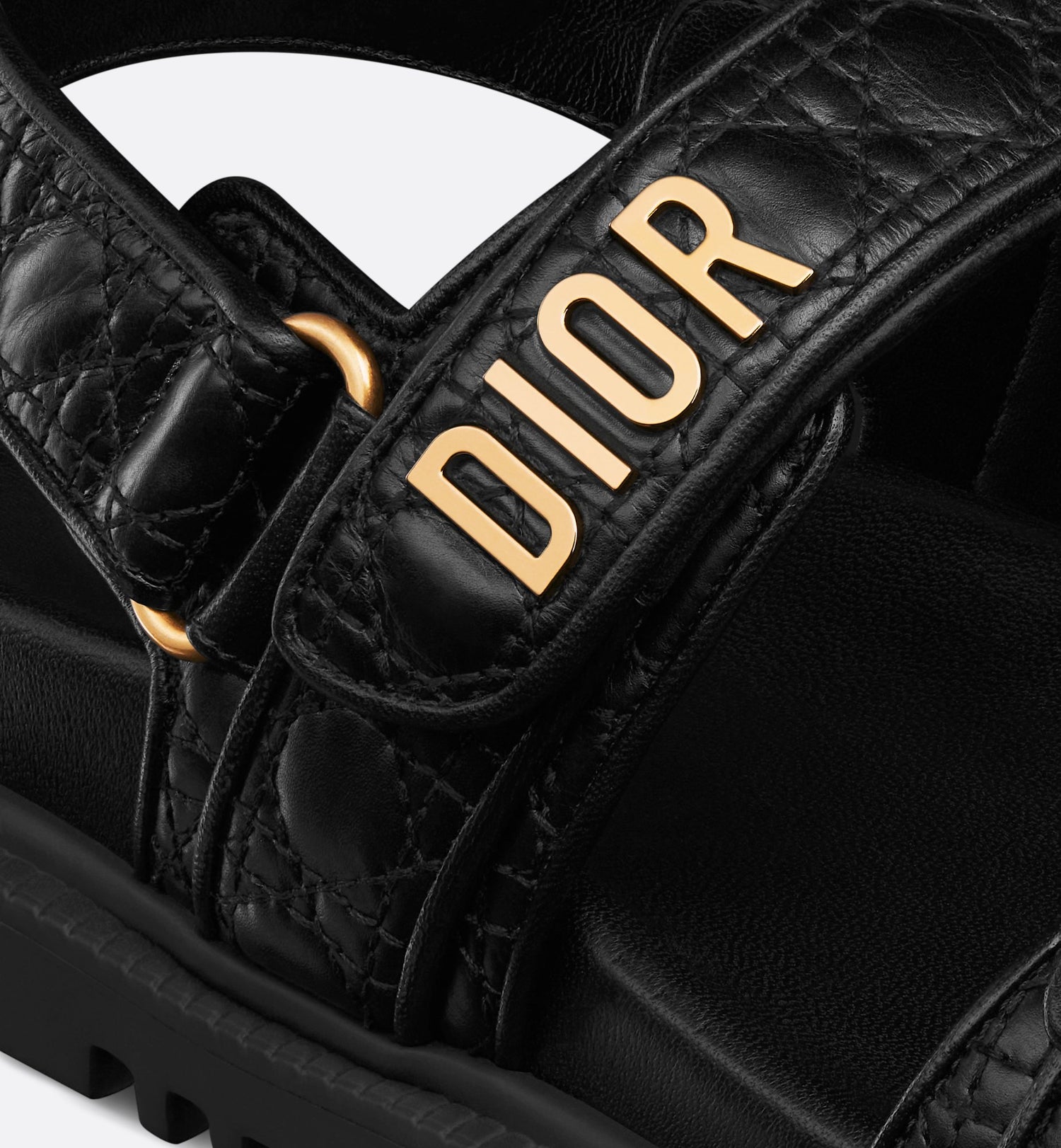 Dioract Sandal Black Quilted Cannage Calfskin