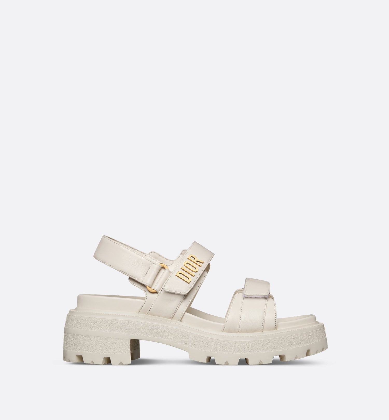 Dioract Platform Sandal White Lambskin