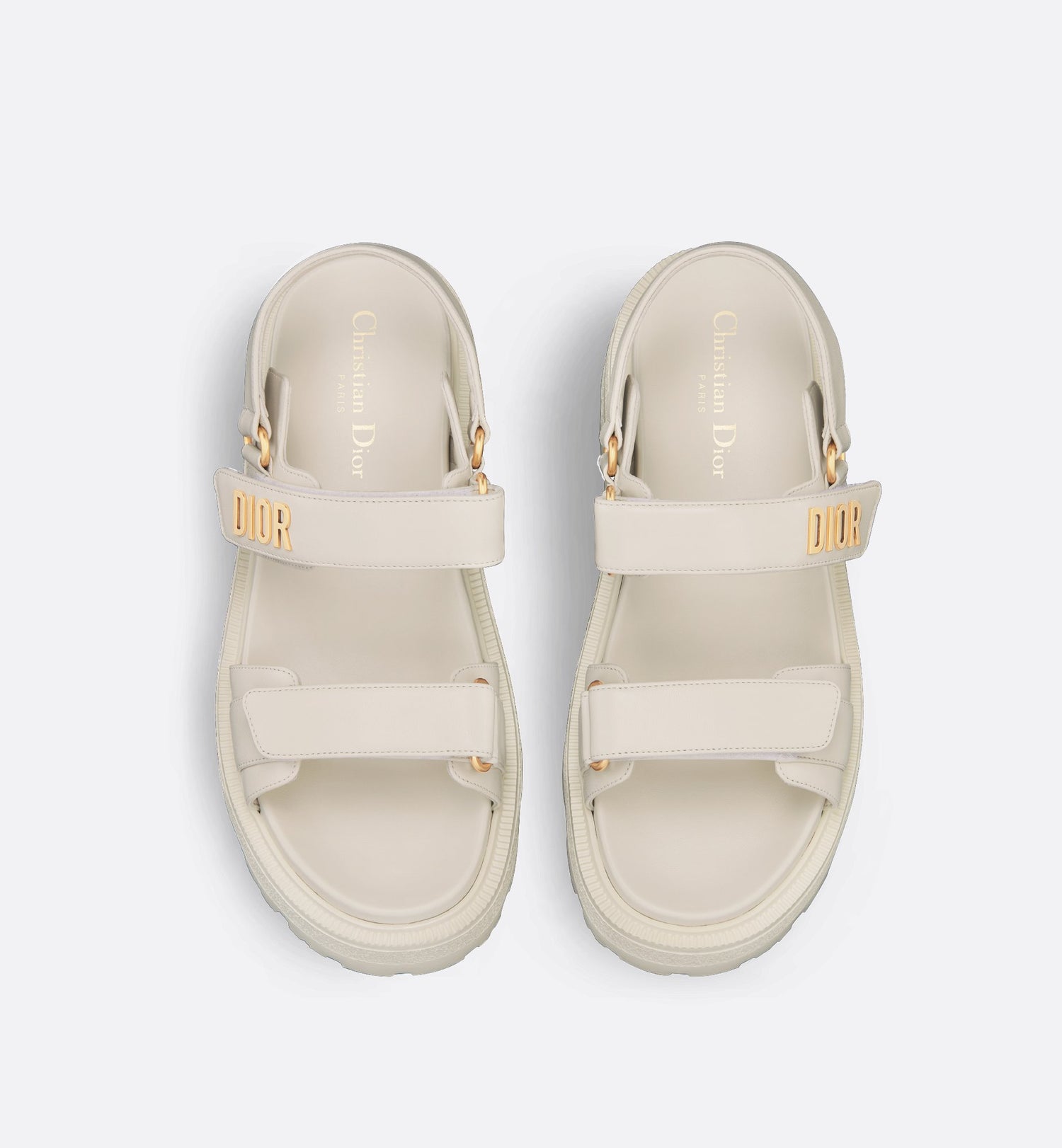 Dioract Platform Sandal White Lambskin