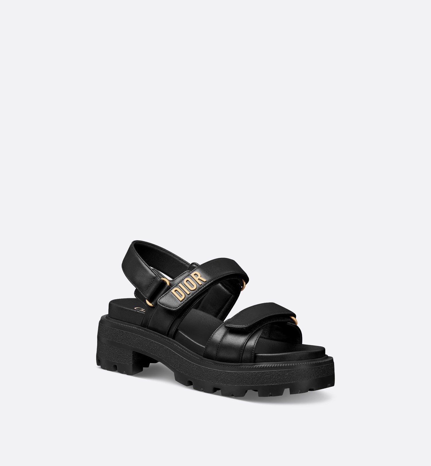 Dioract Platform Sandal Black Lambskin