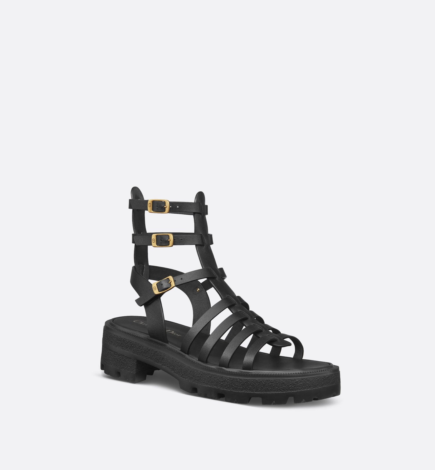 Dior Bay Platform Sandal Black Calfskin