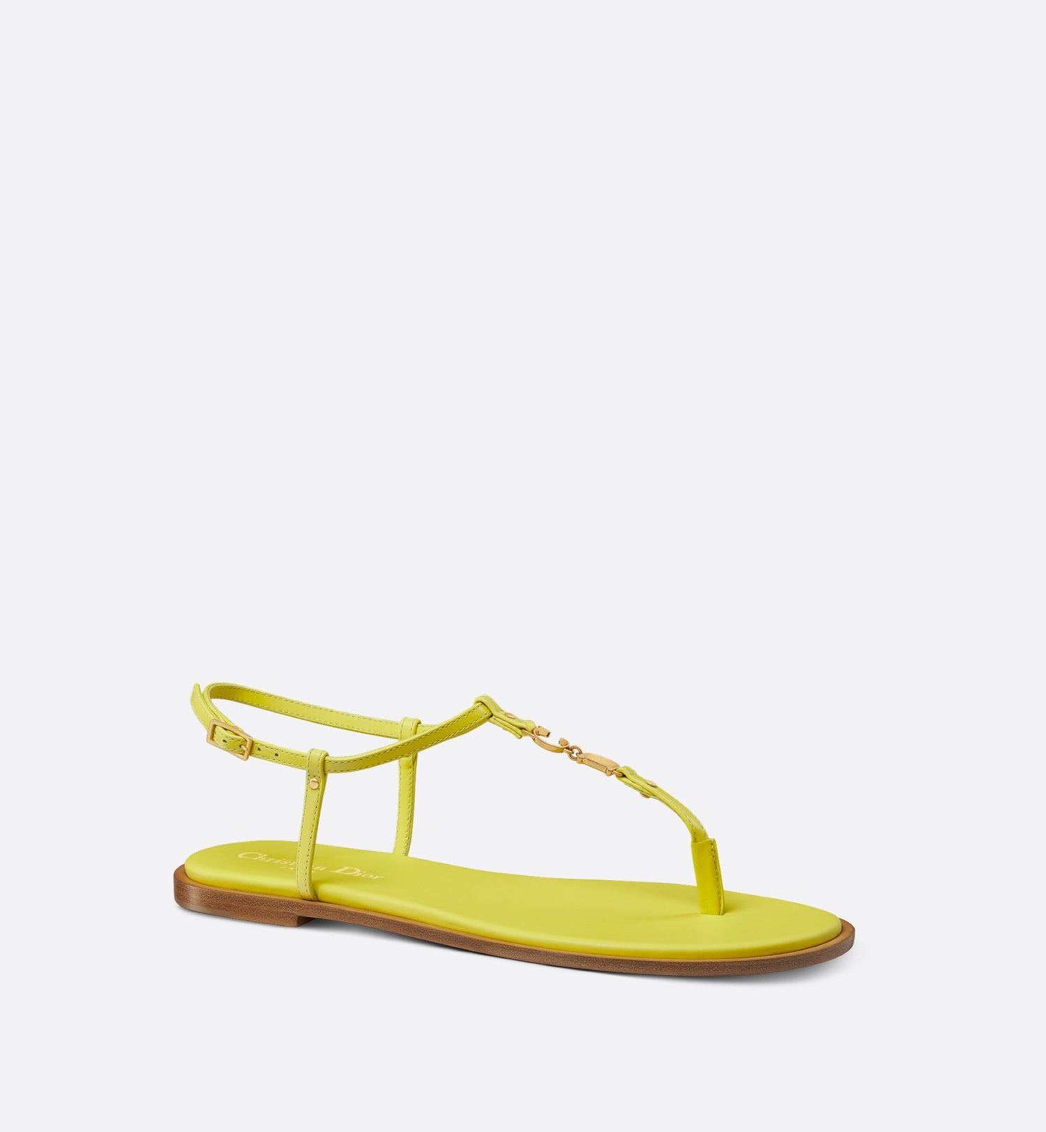 Dioriviera C Est Dior Thong Sandal Lemon Yellow Calfskin