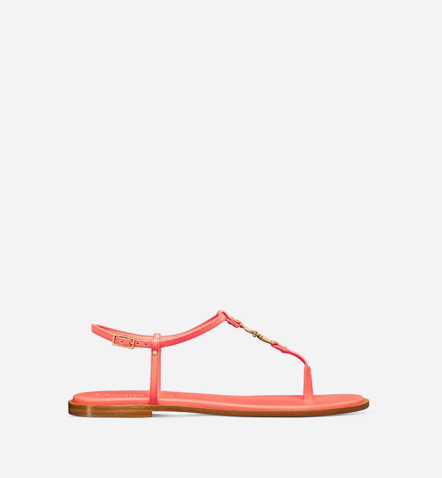 Dioriviera C Est Dior Thong Sandal Coral Calfskin