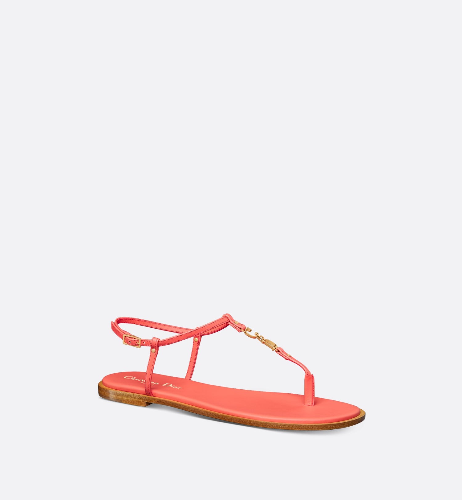 Dioriviera C Est Dior Thong Sandal Coral Calfskin