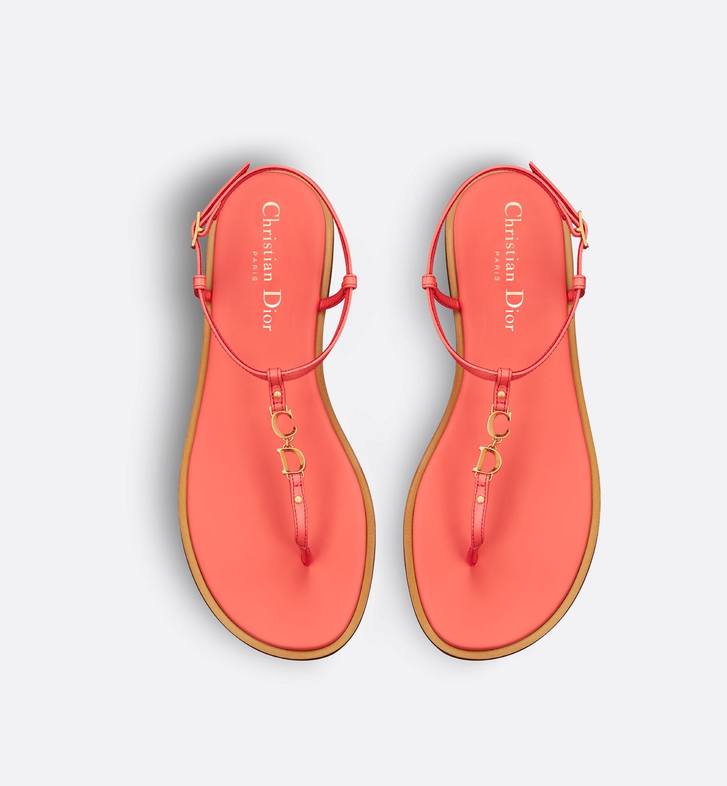 Dioriviera C Est Dior Thong Sandal Coral Calfskin