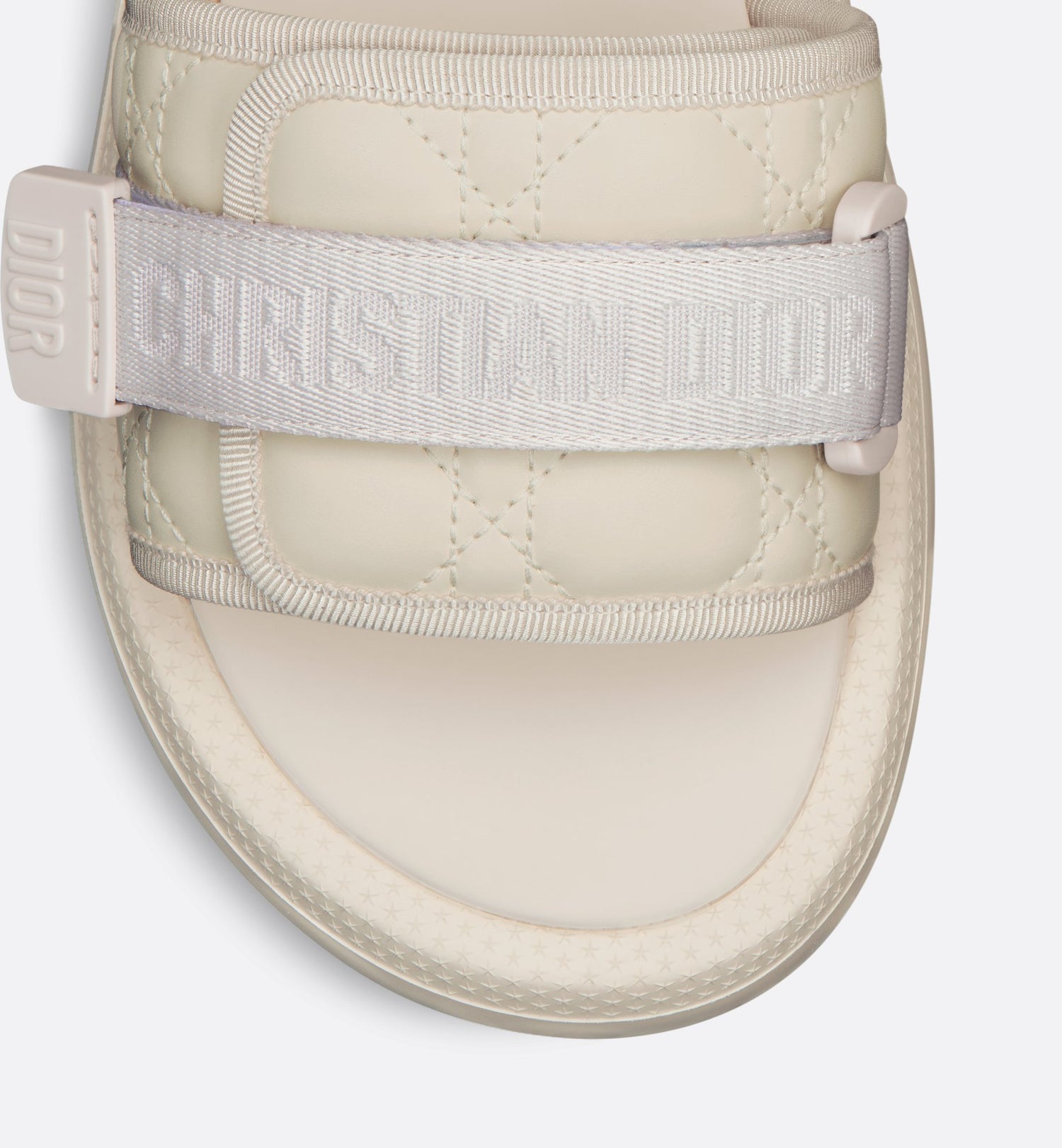 Dioriviera Dio(R)Evolution Slide White Quilted Cannage Leather-Effect Fabric