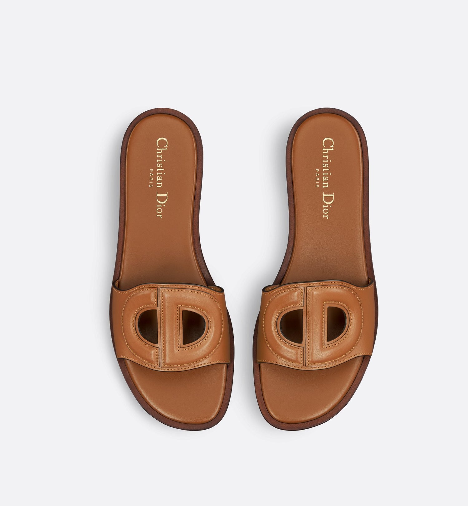 D-Club Slide Camel Calfskin