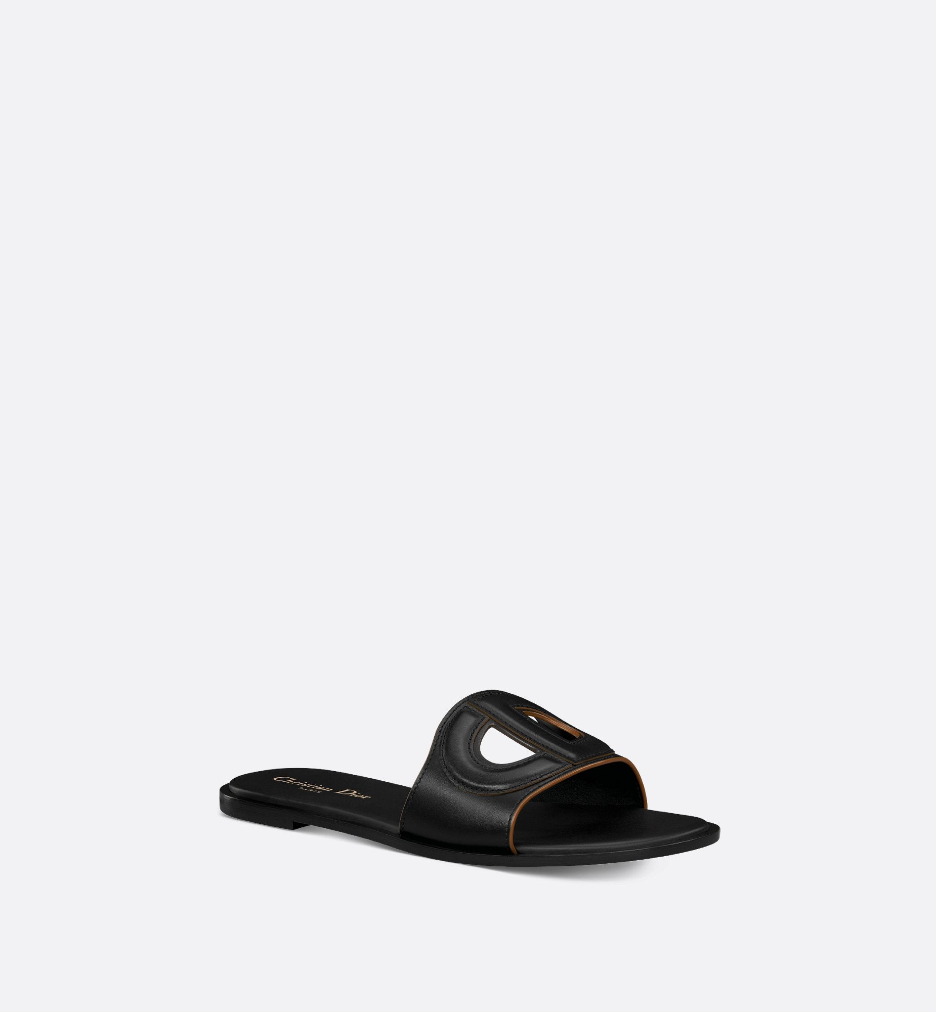 D Club Slide Black Calfskin