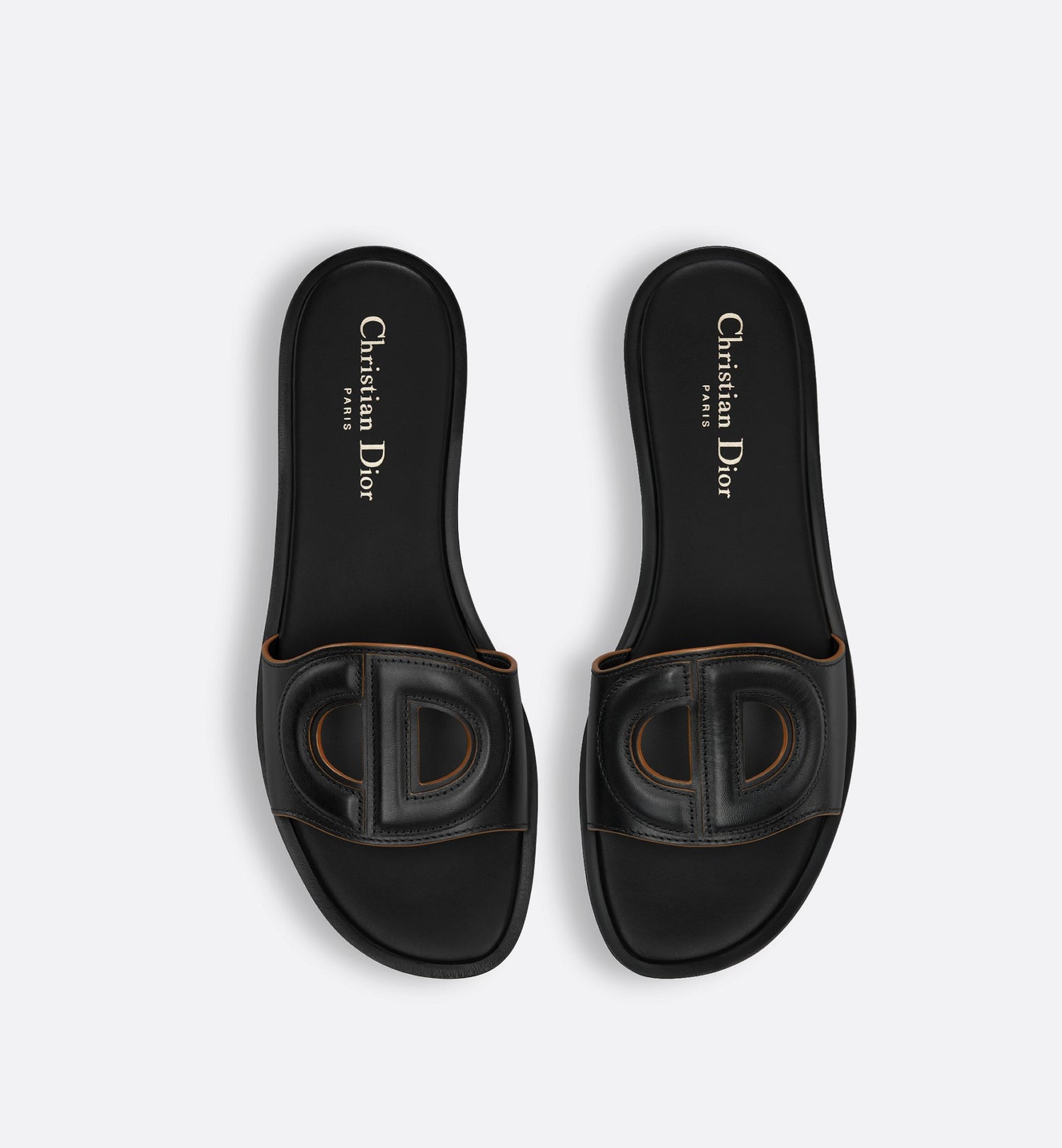 D-Club Slide Black Calfskin