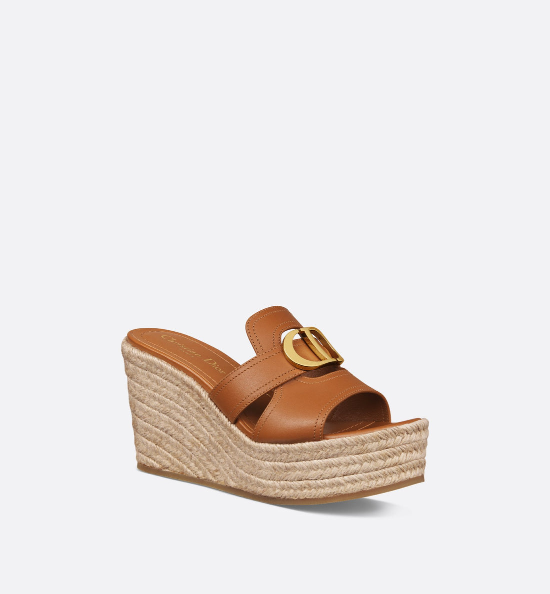 30 Montaigne Wedge Slide Camel Calfskin