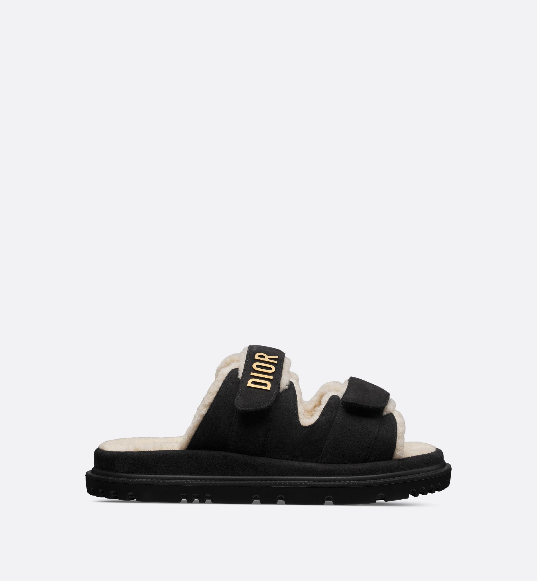 Dioract Slide Black Suede Goatskin