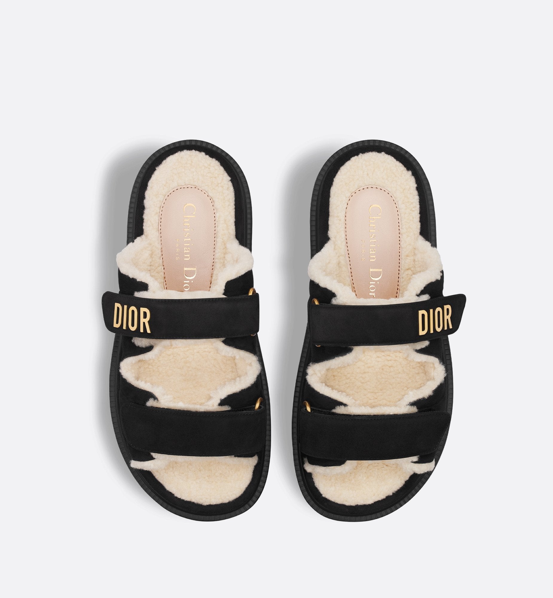 Dioract Slide Black Suede Goatskin