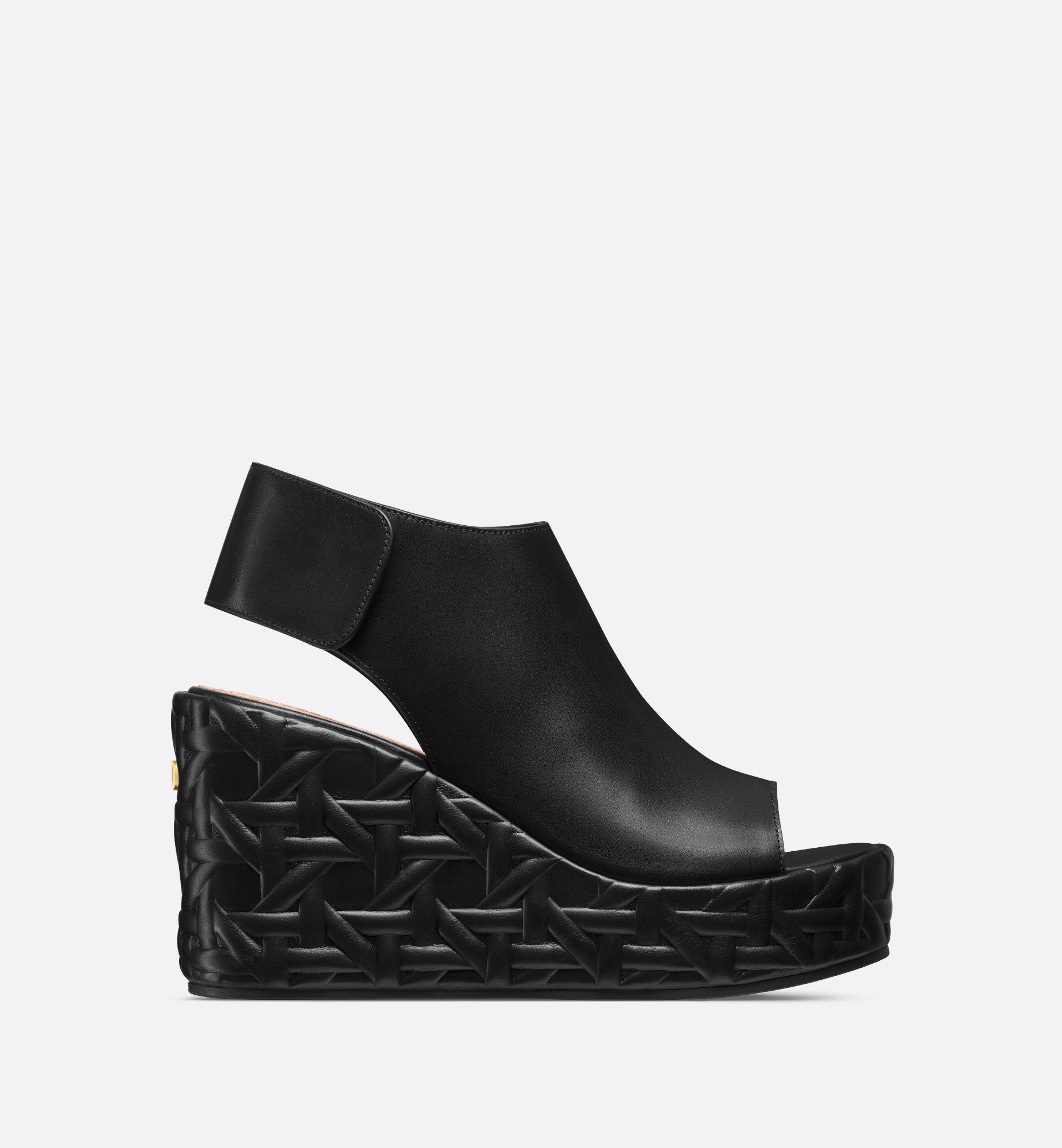 Attitude Dior Wedge Sandal Black Calfskin