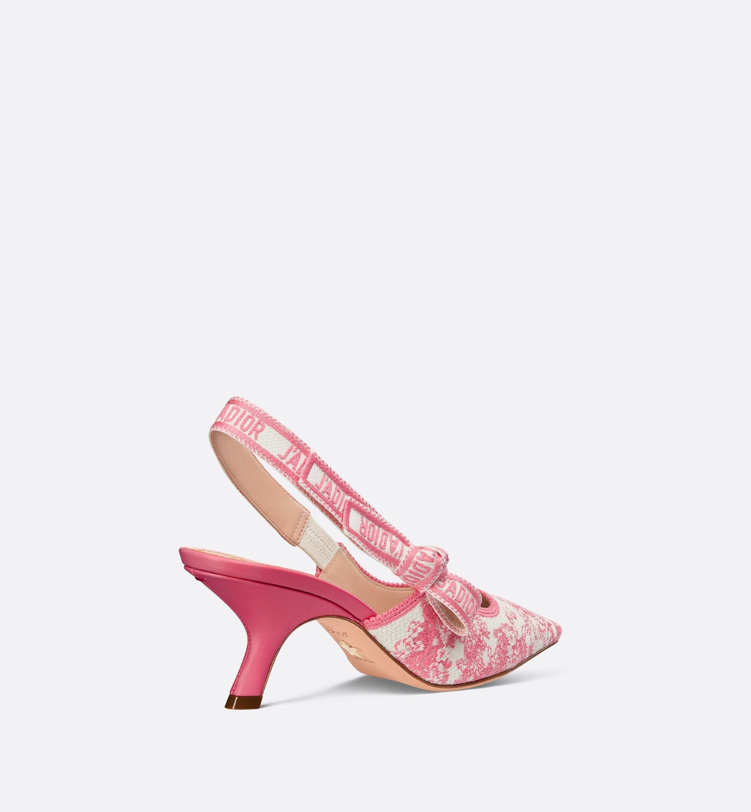 Dioriviera JAdior Slingback Pump Cotton Embroidered With Candy Pink Toile De Jouy Sauvage Motif