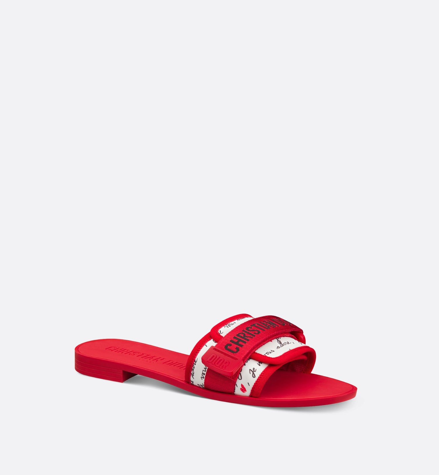 Dioramour Dio(R)Evolution Slide White Technical Fabric With Black And Red Je Vous Adore Motif