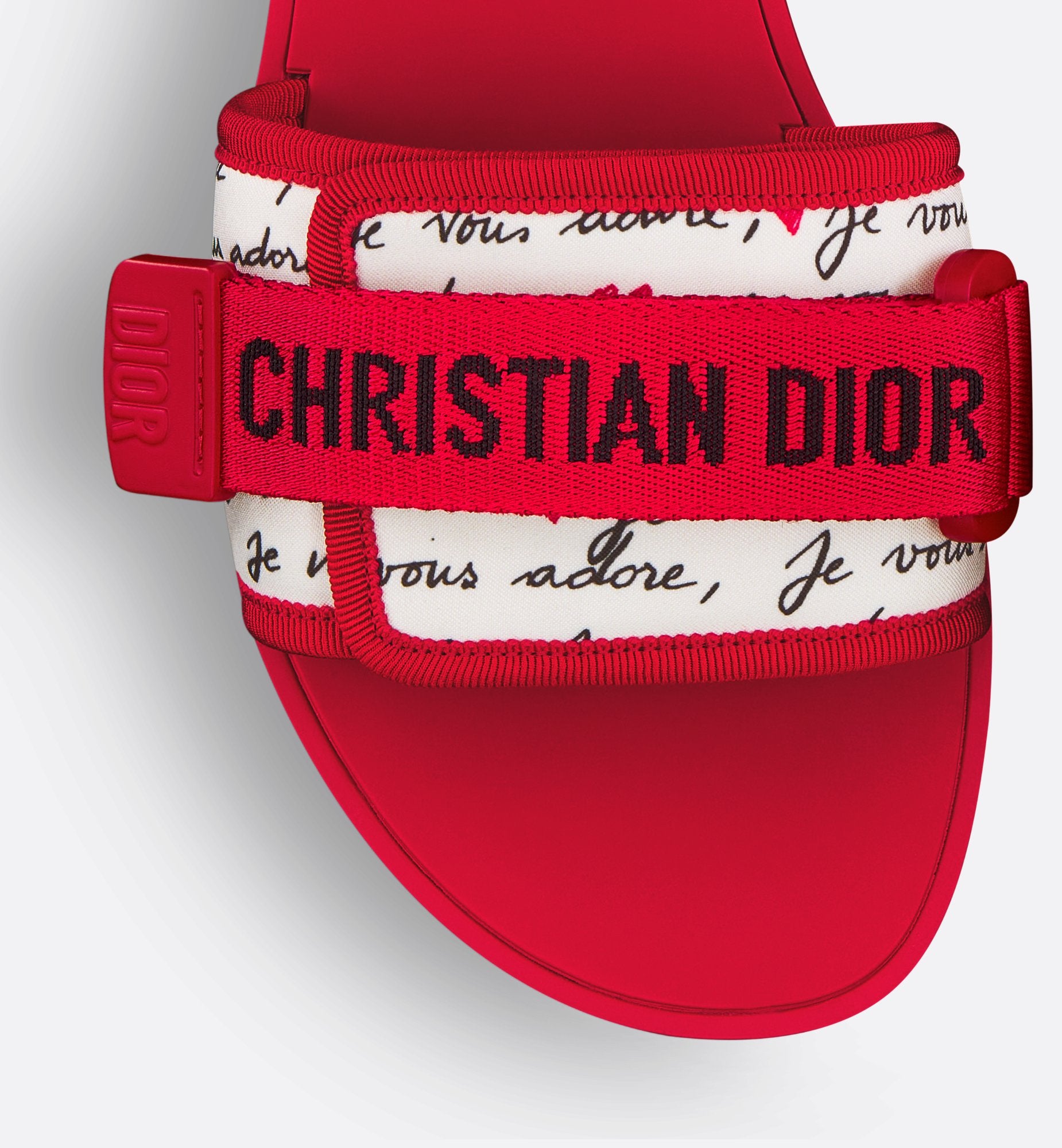 Dioramour Dio(R)Evolution Slide White Technical Fabric With Black And Red Je Vous Adore Motif