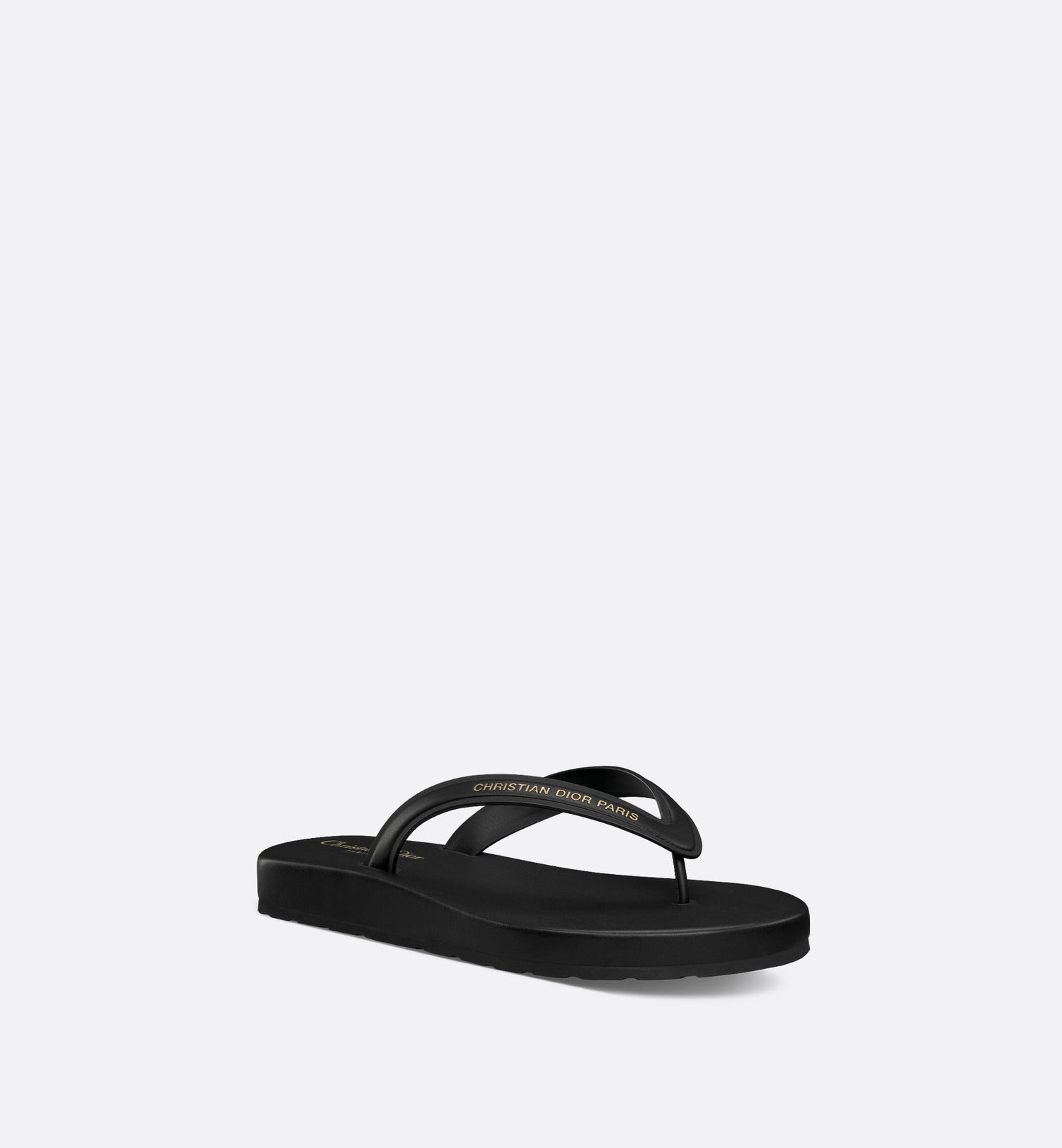 Diorsea Thong Sandal Black Leather-Effect Fabric