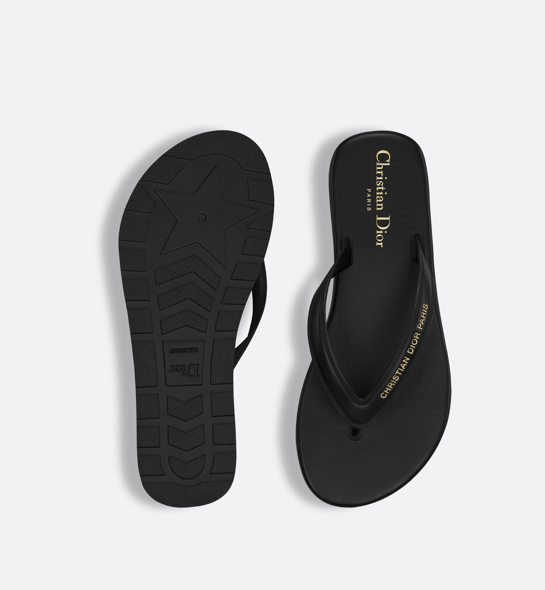 Diorsea Thong Sandal Black Leather-Effect Fabric