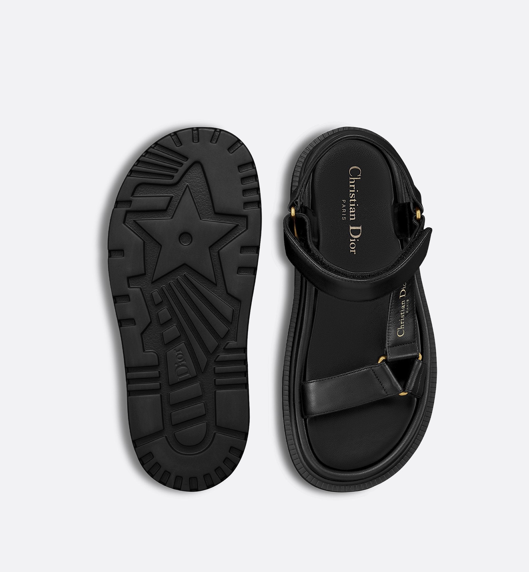 D Wave Sandal Black Lambskin