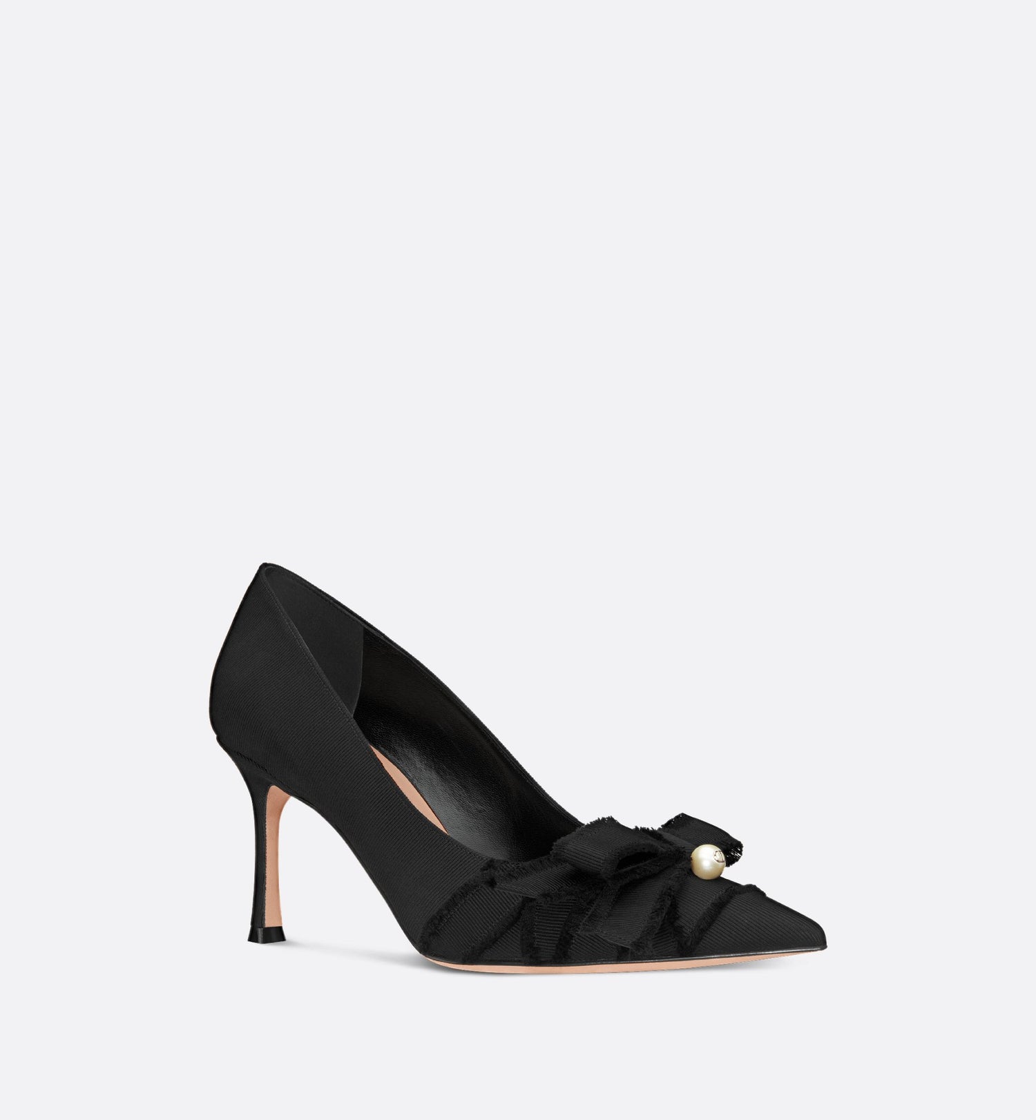 Adiorable Pump Black Fringed Grosgrain