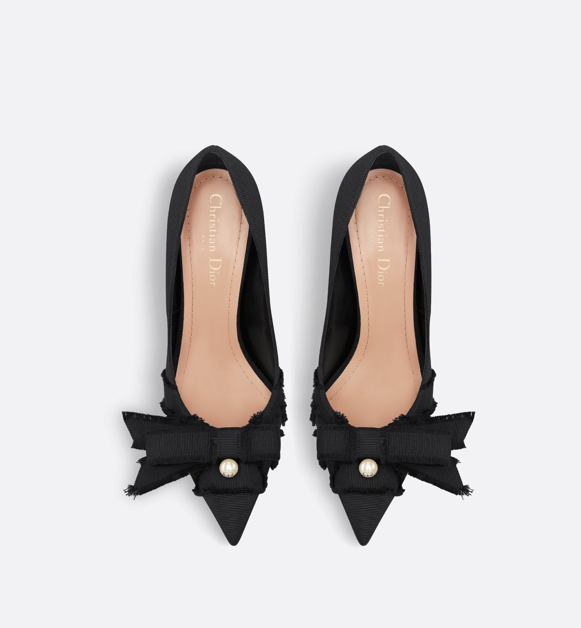 Adiorable Pump Black Fringed Grosgrain