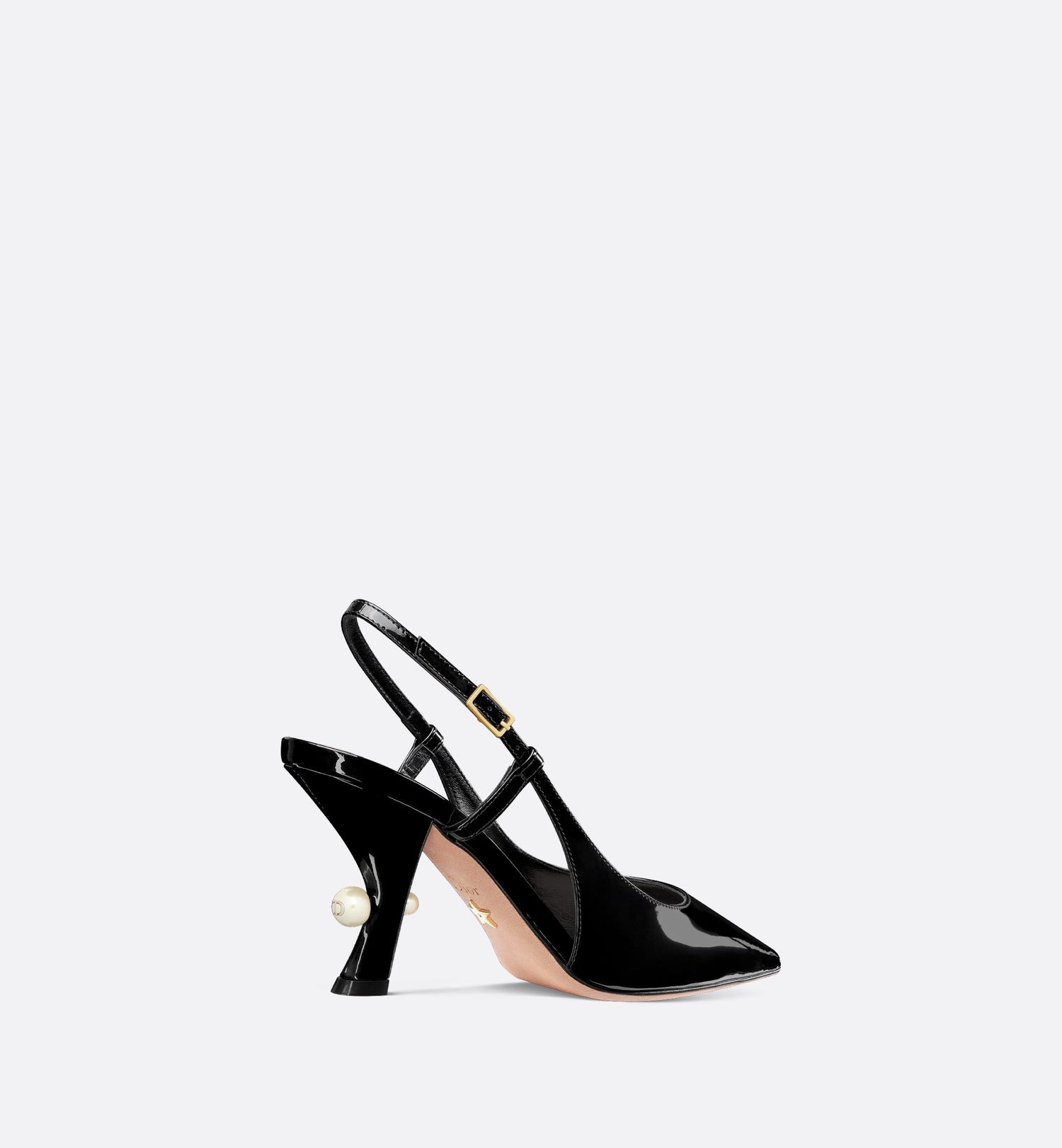 Tribales Slingback Pump Black Patent Calfskin