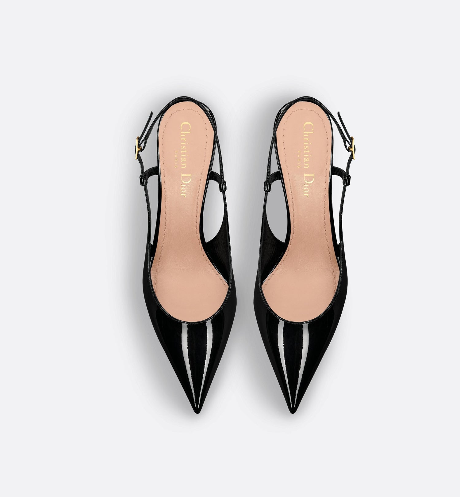 Tribales Slingback Pump Black Patent Calfskin