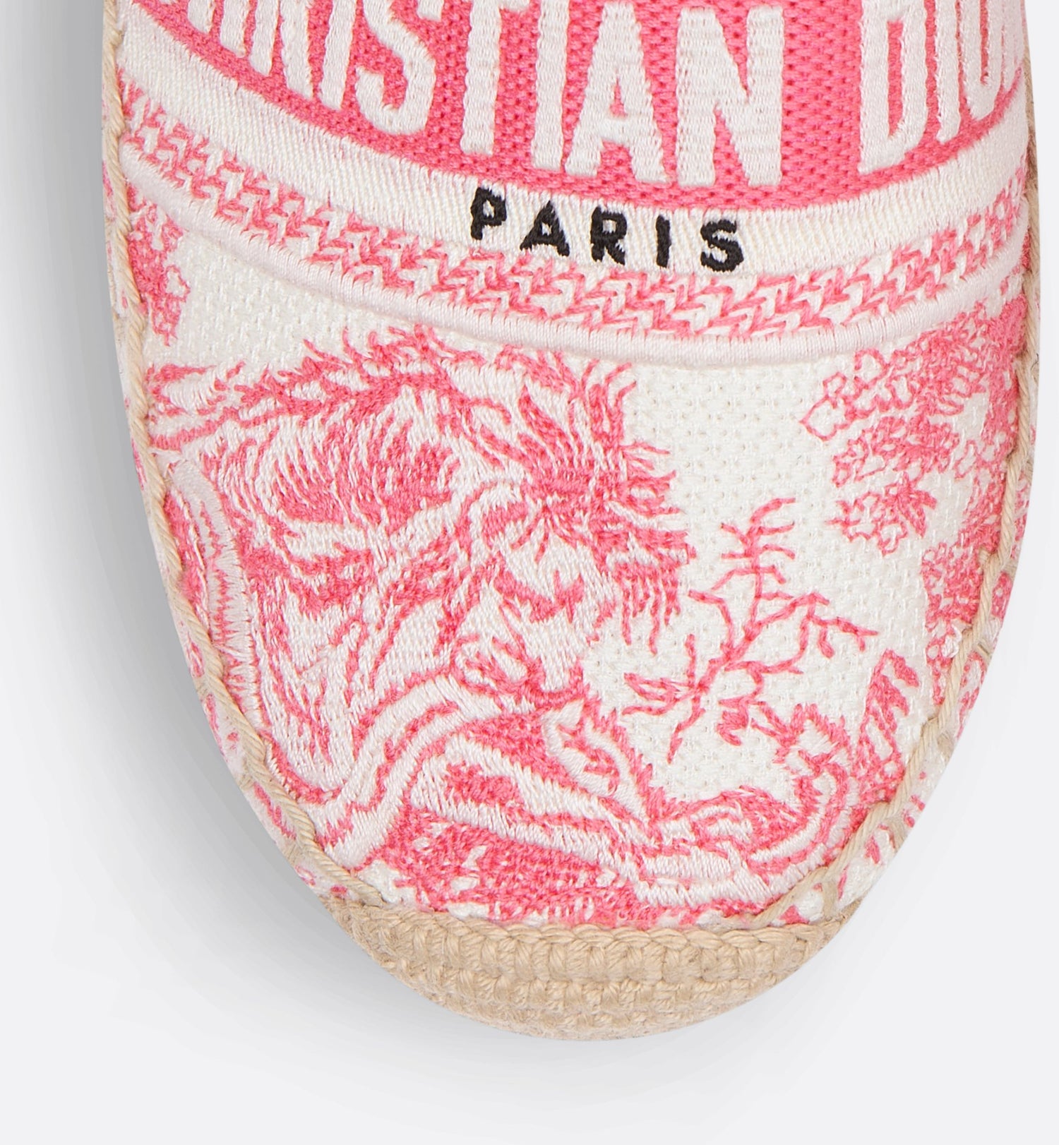 Dioriviera Granville Espadrille Cotton Embroidered With Candy Pink Toile De Jouy Sauvage Motif