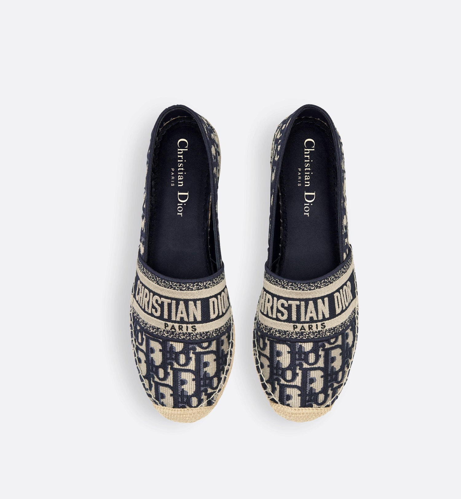 Granville Espadrille Deep Blue Dior Oblique Embroidered Cotton