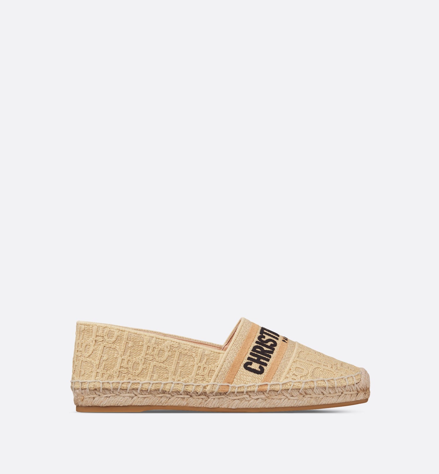 Dior Granville Espadrille Natural Raffia-Effect Cotton Embroidered With Dior Oblique Motif