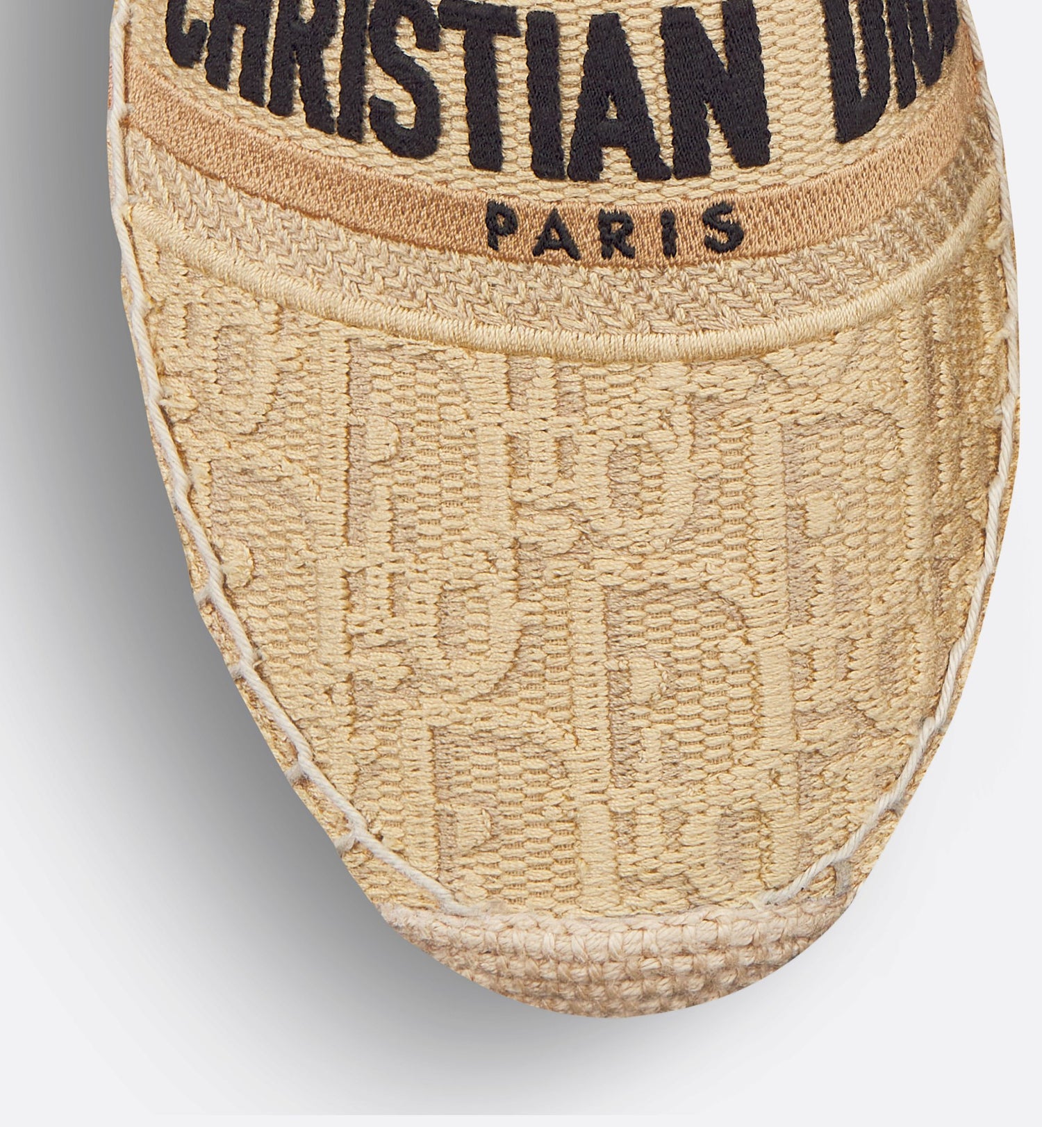 Granville Espadrille Natural Raffia Effect Cotton Embroidered With Dior Oblique Motif