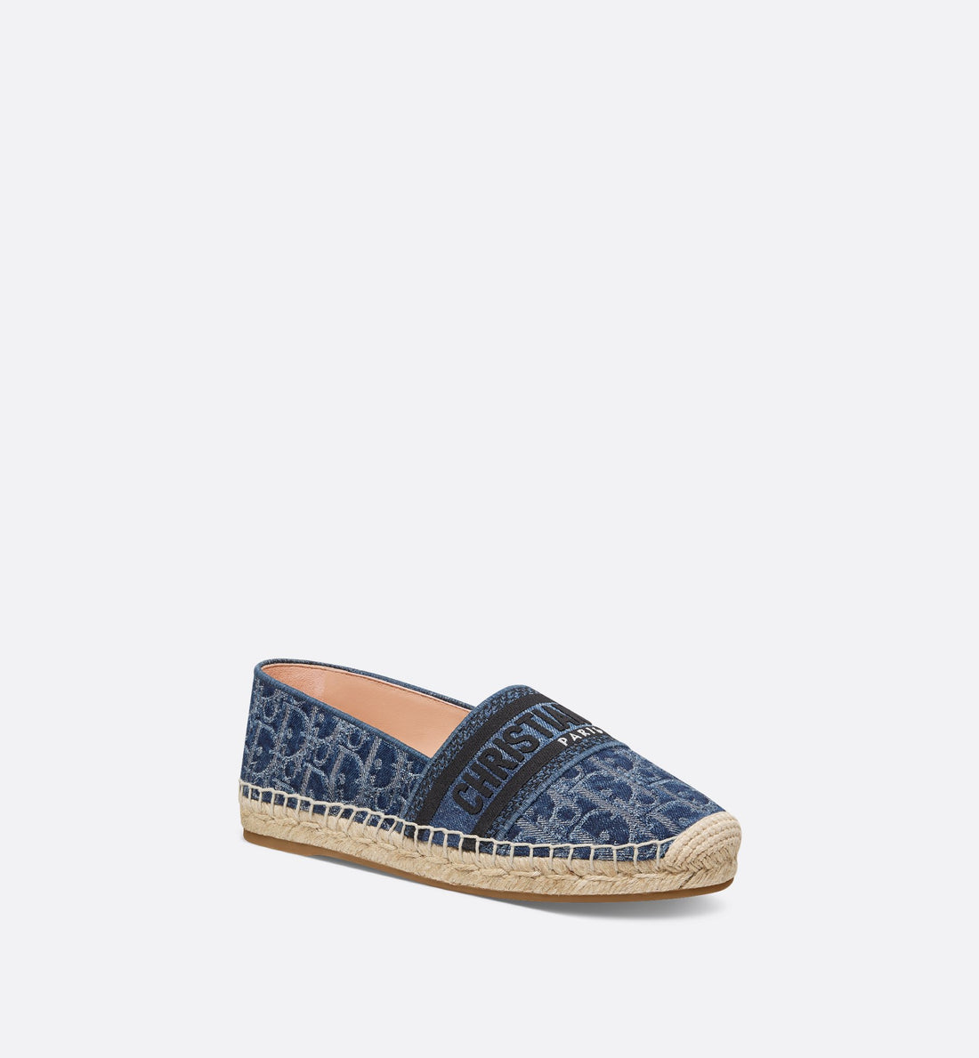 Dior Granville Espadrille Blue Stonewashed-Effect Cotton Denim Embroidered With Dior Oblique Motif