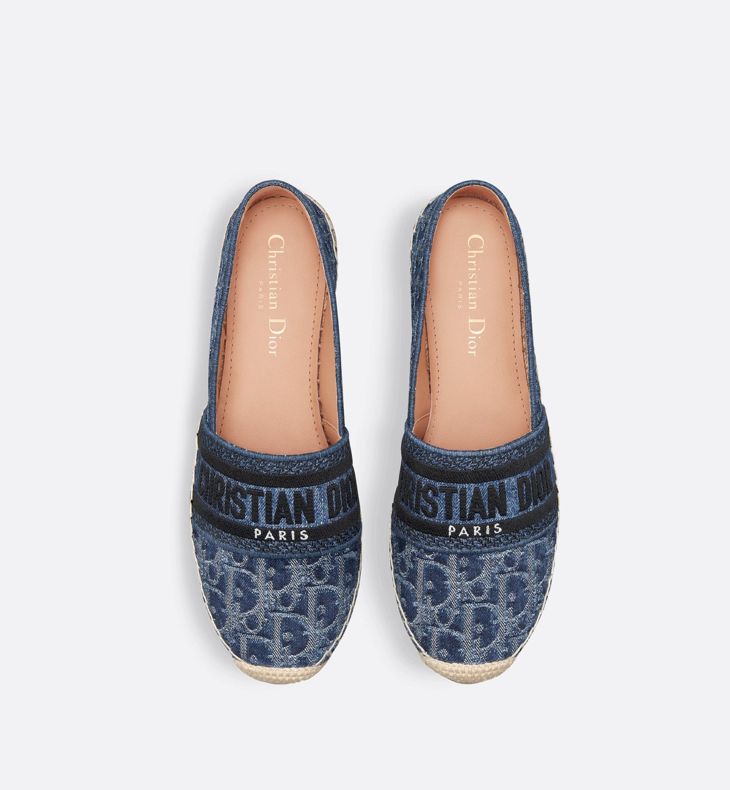 Dior Granville Espadrille Blue Stonewashed-Effect Cotton Denim Embroidered With Dior Oblique Motif