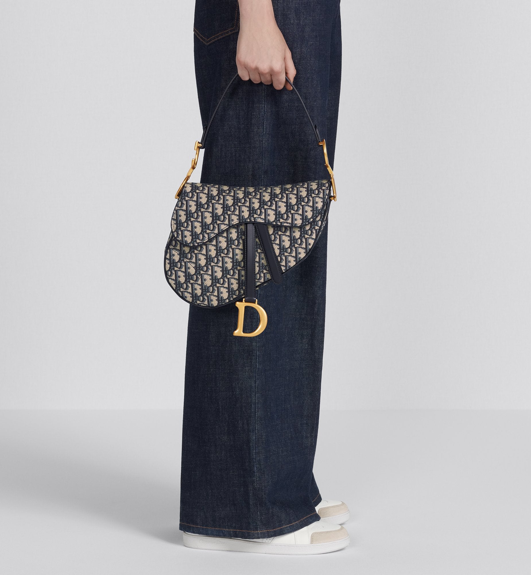 Saddle Bag With Strap Blue Dior Oblique Jacquard