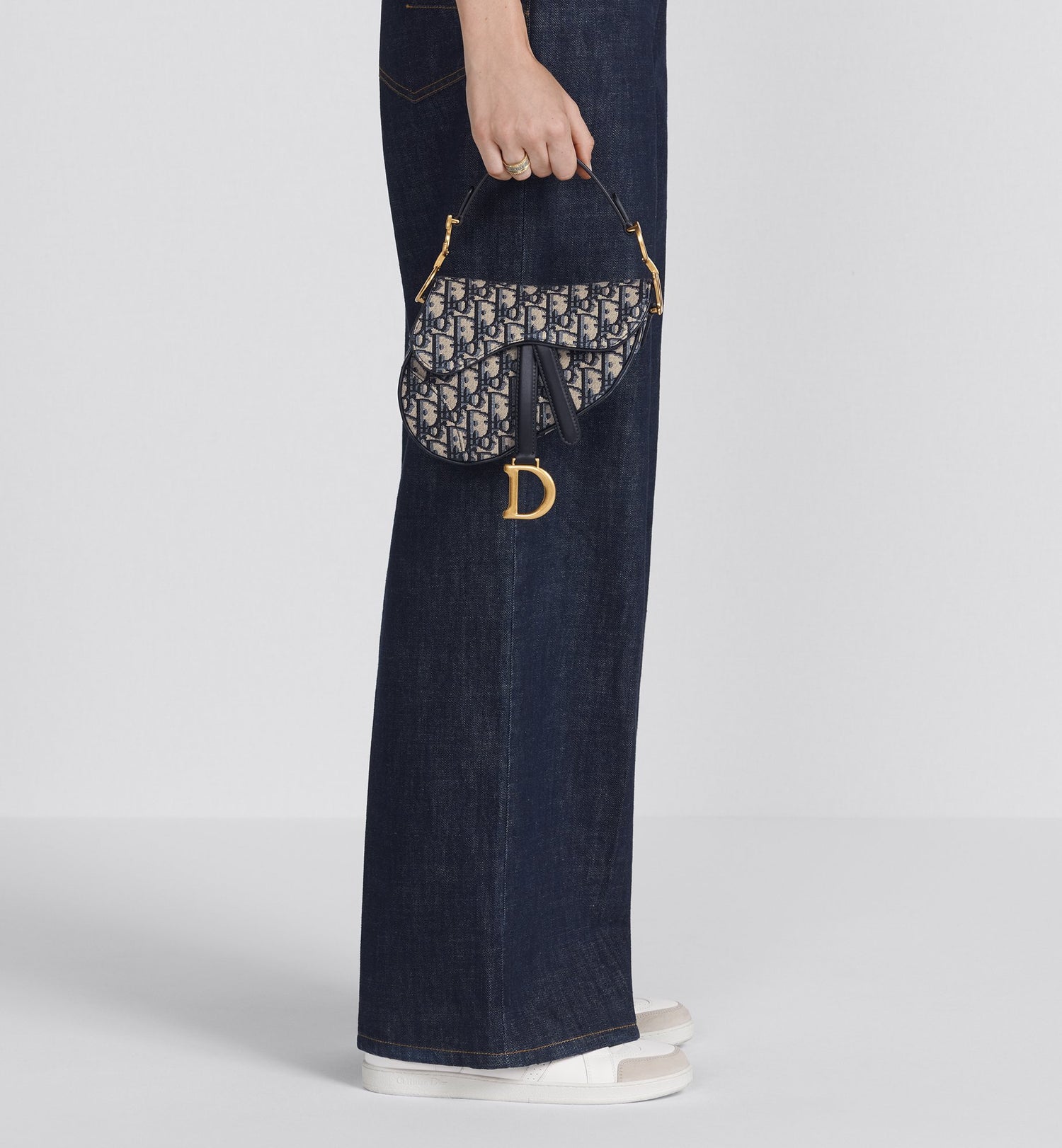 Mini Saddle Bag With Strap Blue Dior Oblique Jacquard