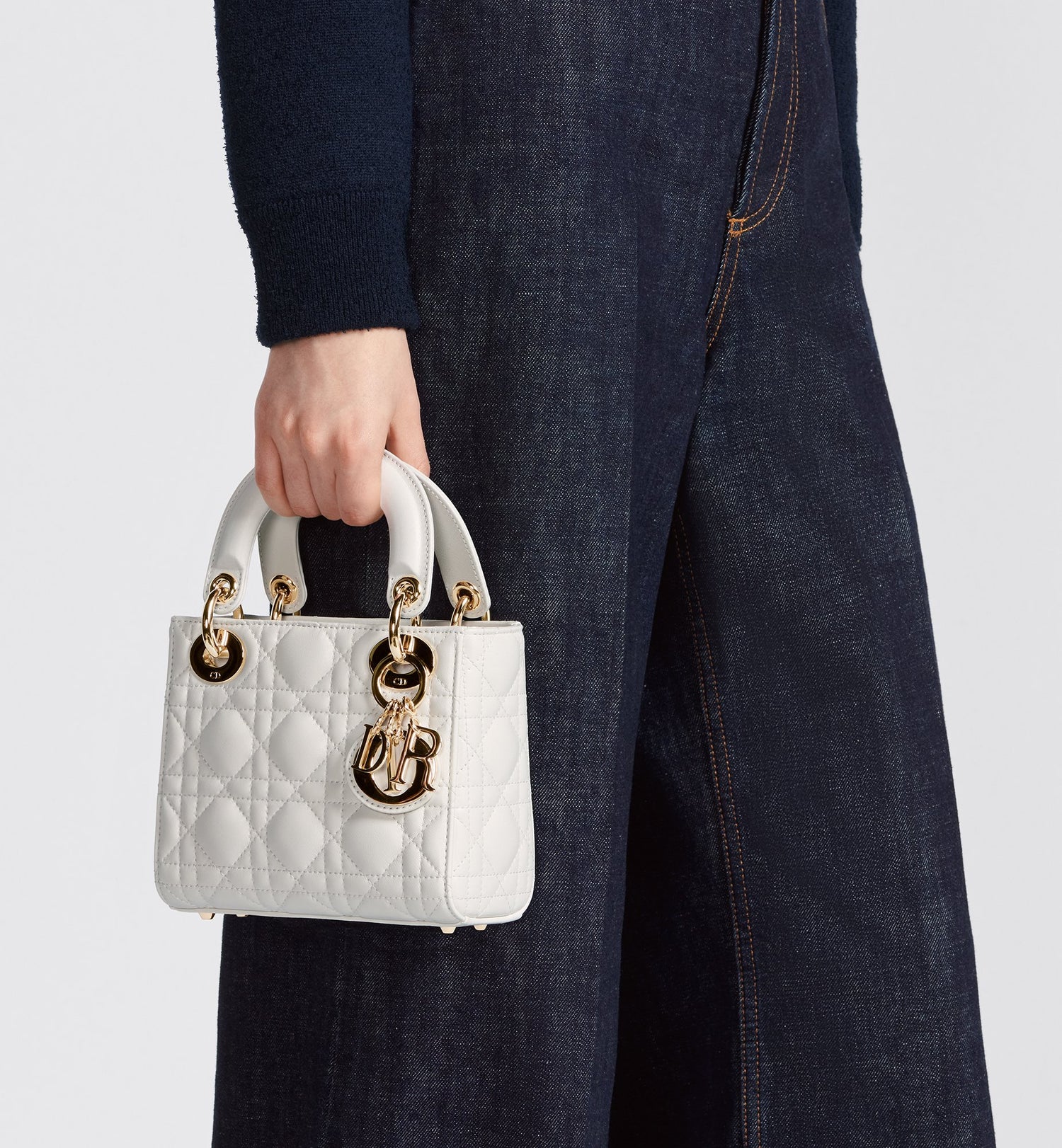 Mini Lady Dior Bag Latte Cannage Lambskin