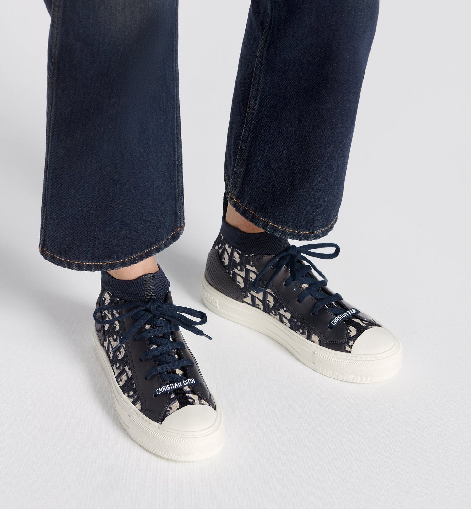 Walk N Dior Sneaker Deep Blue Oblique Technical Mesh And Calfskin