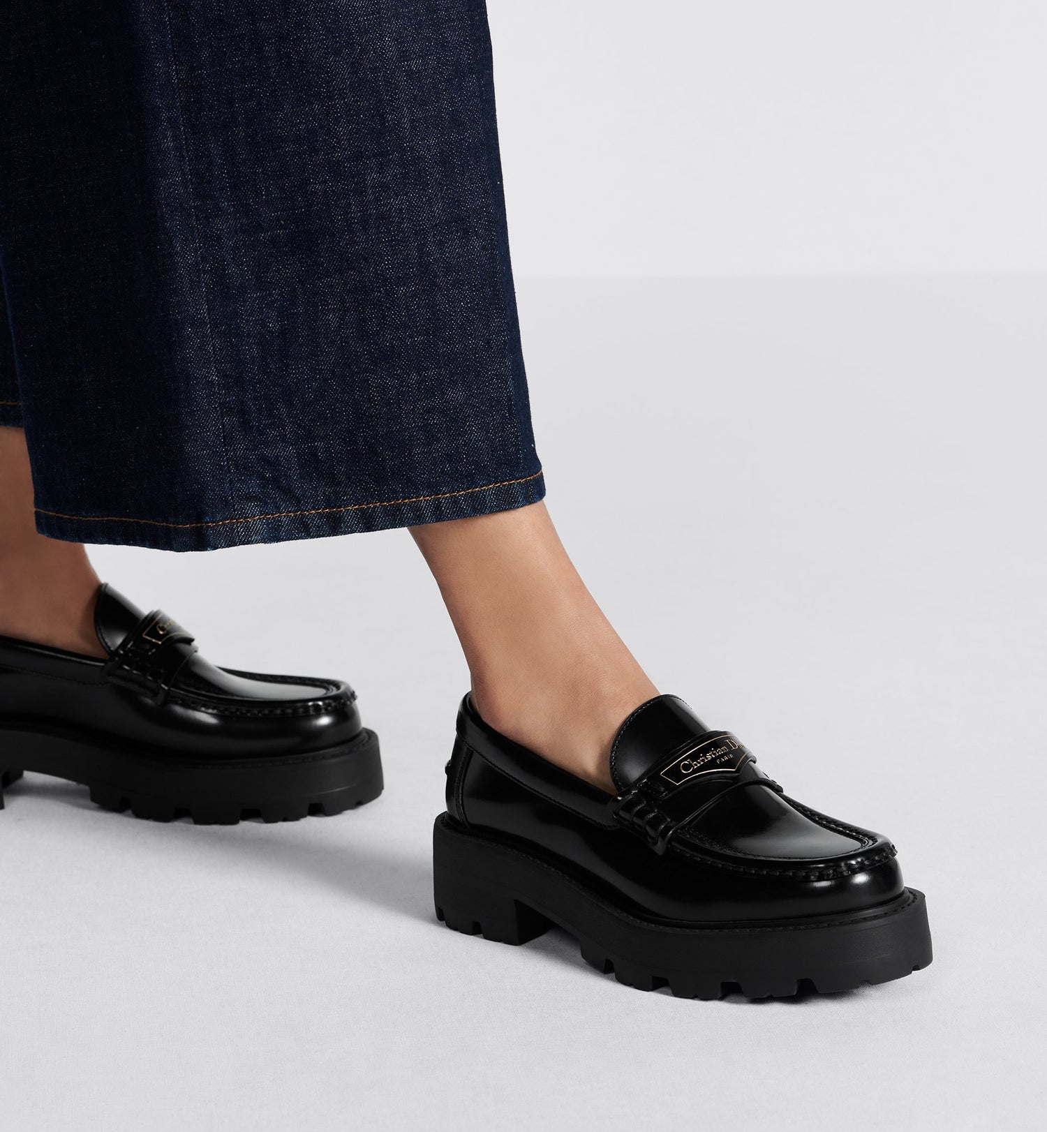 Dior Boy Platform Loafer Black Brushed Calfskin